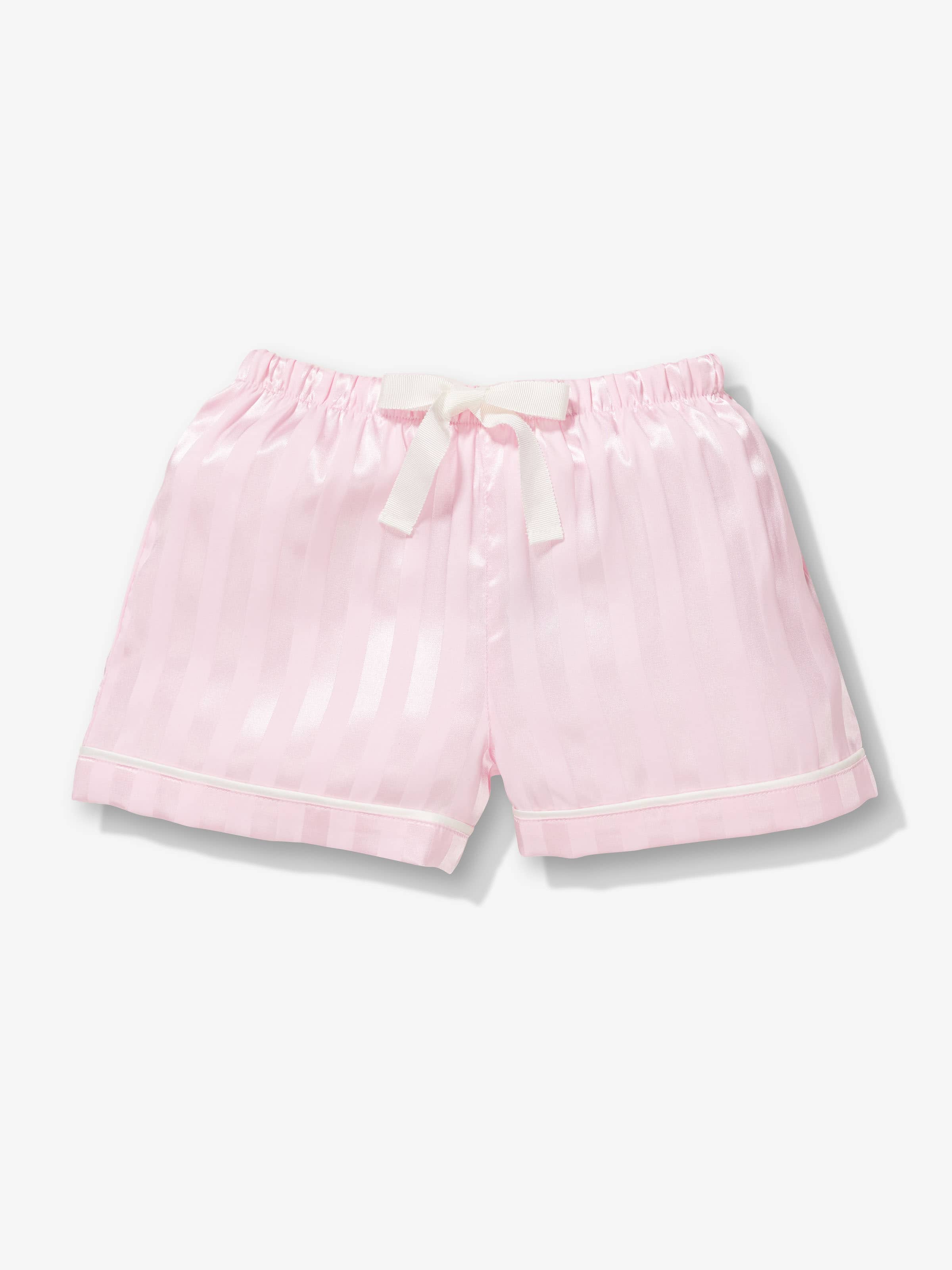 Image for Girls Pink Stripe Satin Pj Set from Peter Alexander