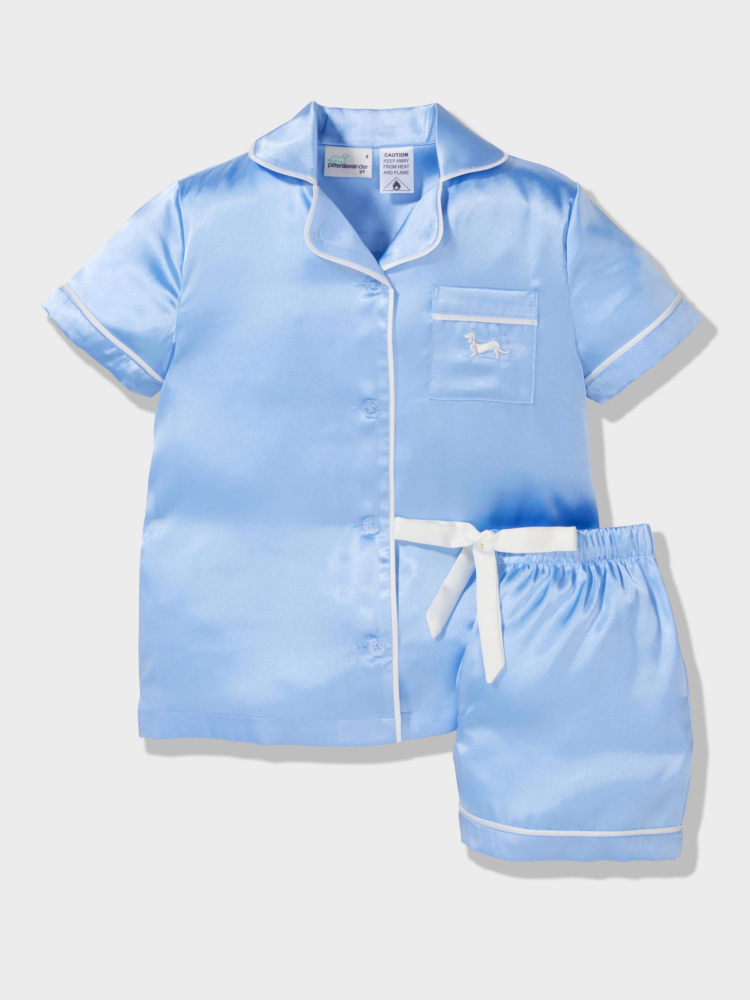 Girls Classic Satin Cornflower Pj Set