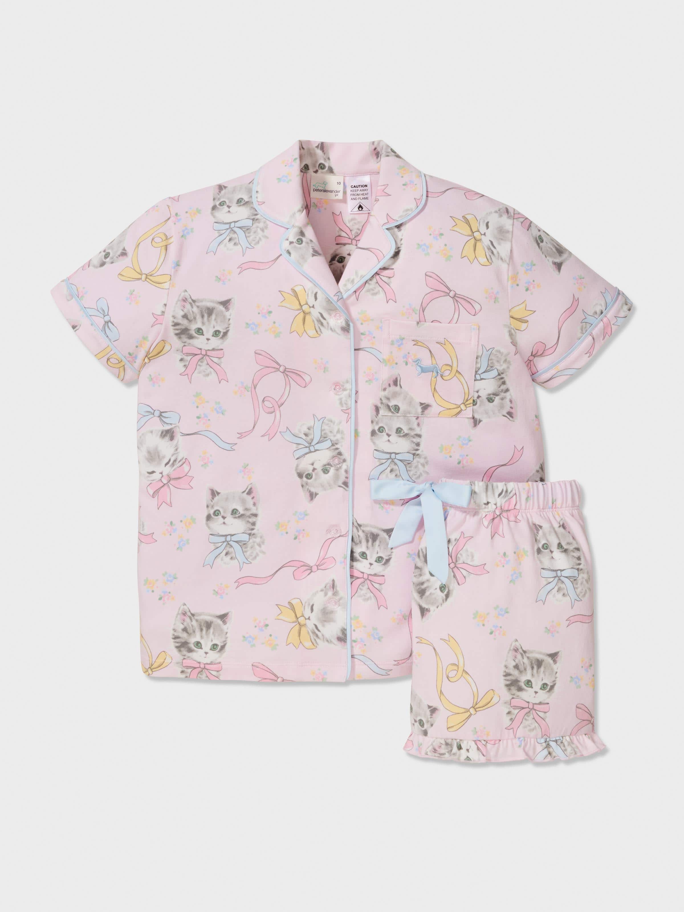 Image for Girls Cat Print Pj Set from Peter Alexander