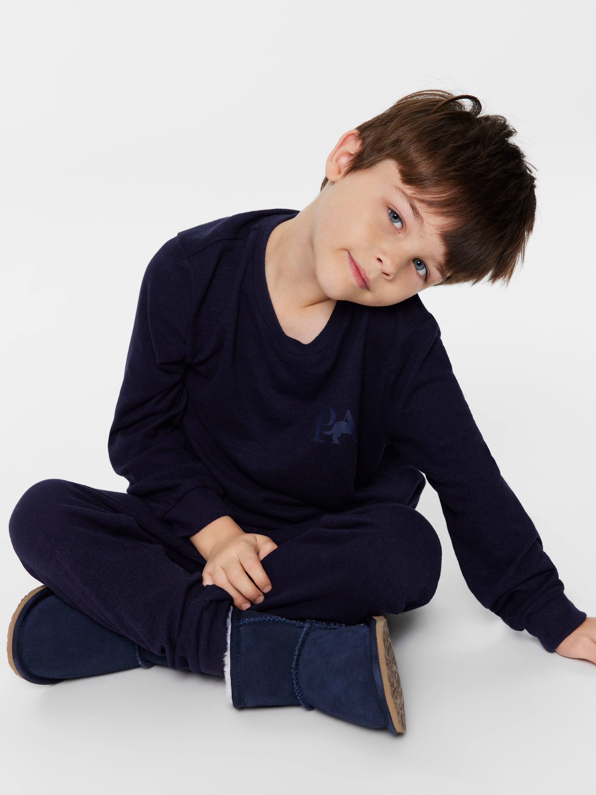 Image for Jnr Boys Fuzzy Navy Pj Set from Peter Alexander