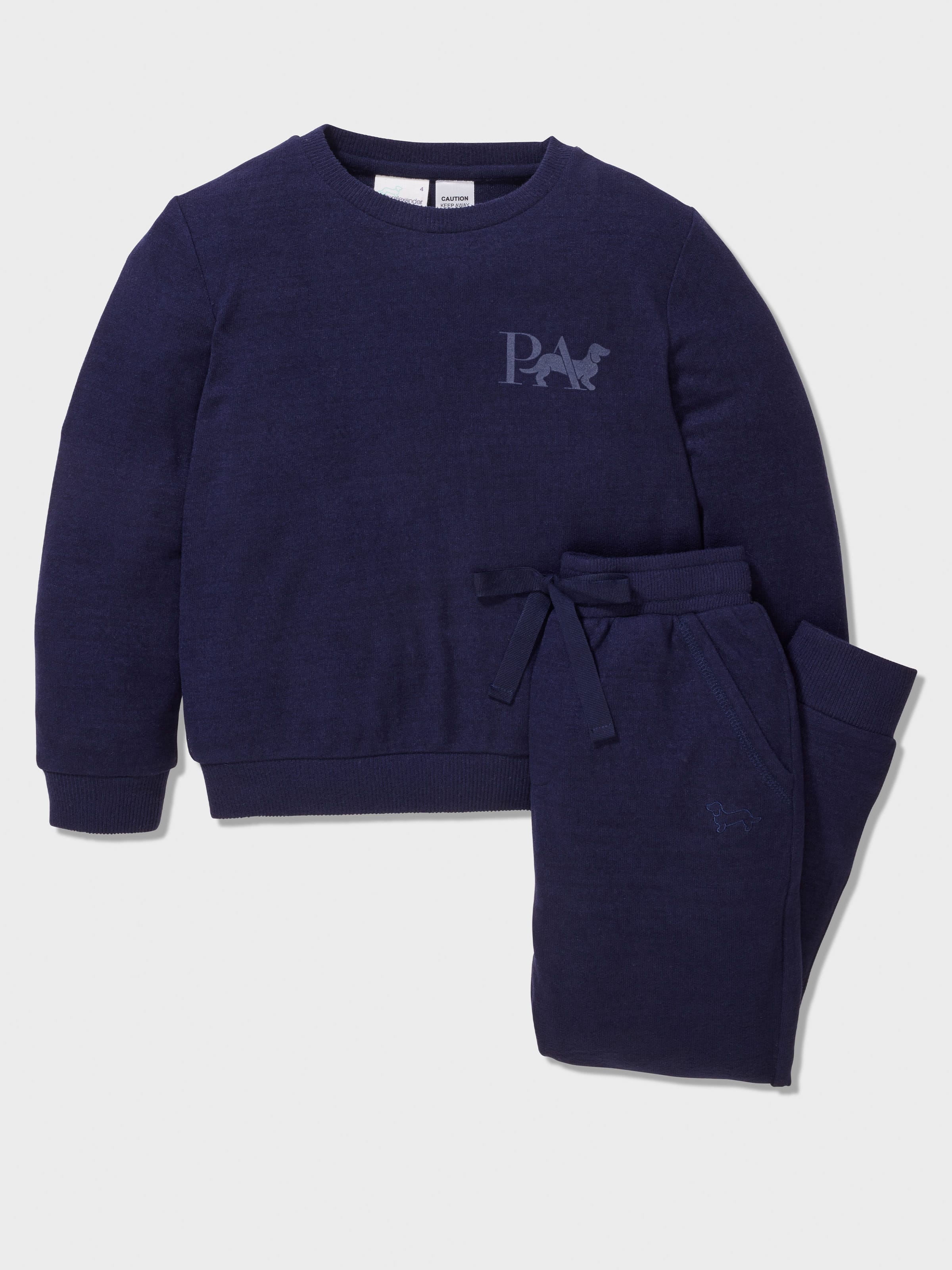 Kids Fuzzy Navy Pj Set