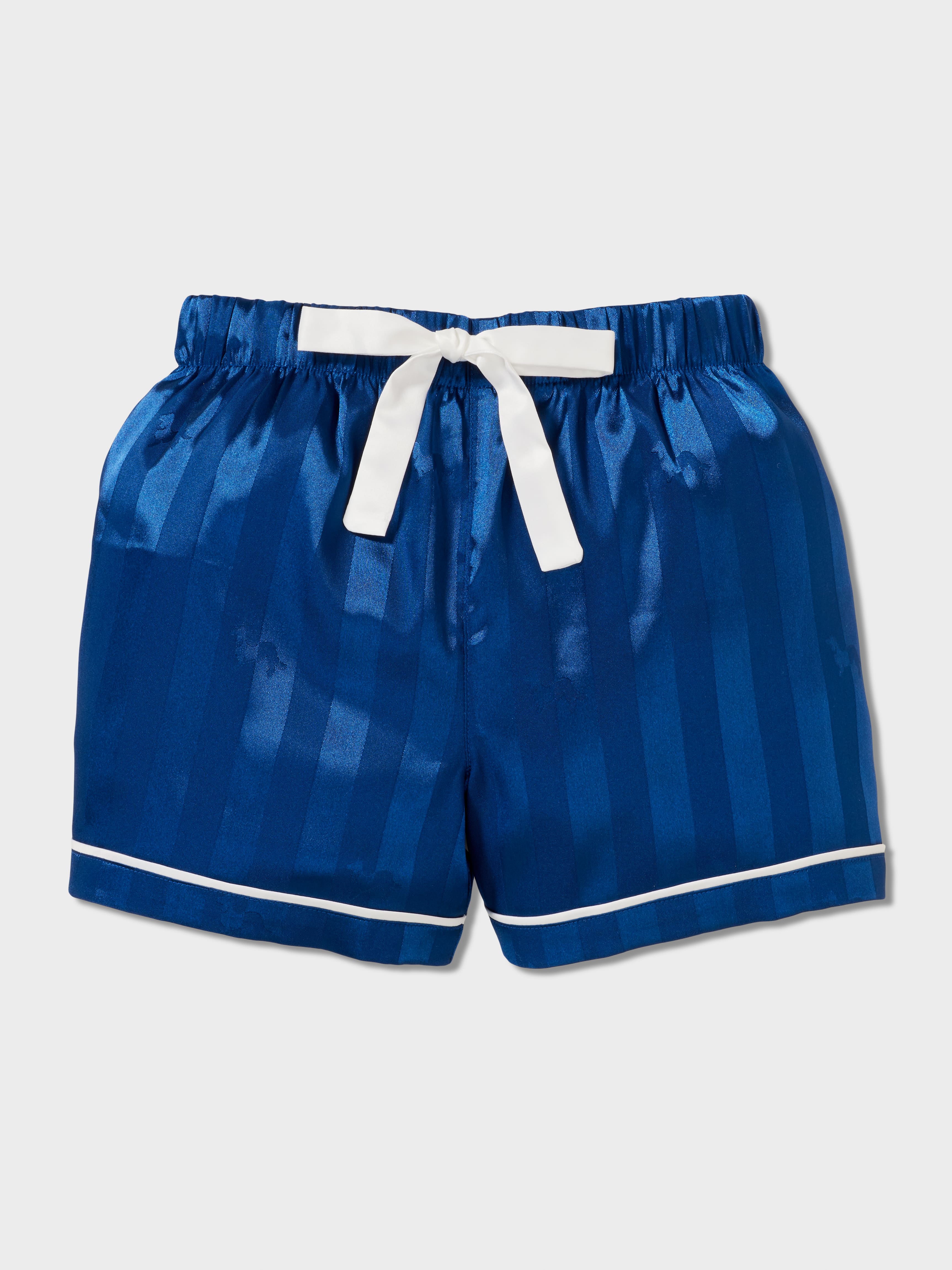 Image for Kids Navy Penny Stripe Satin Pj Set from Peter Alexander