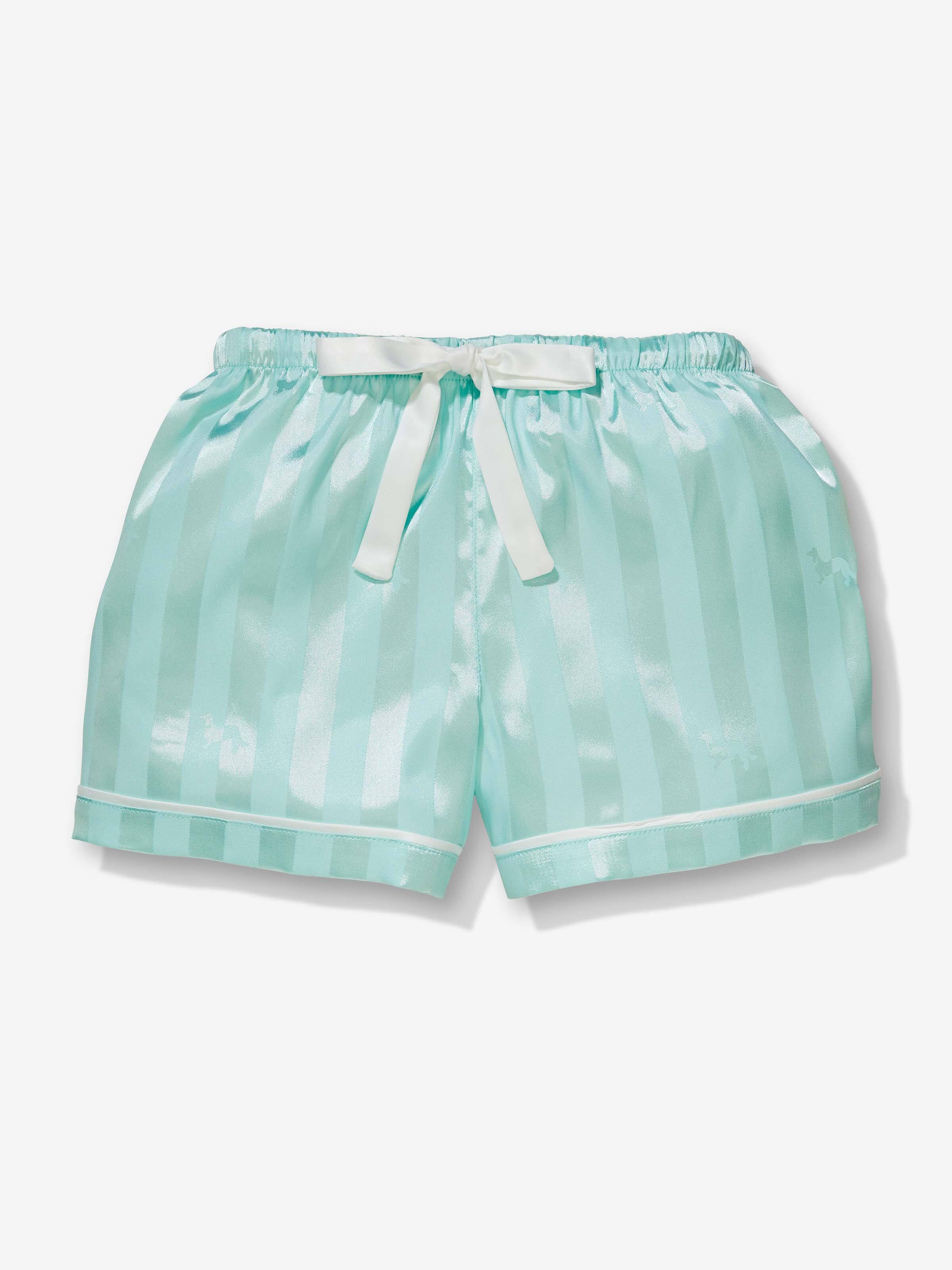 Jnr Girls Aqua Satin Pj Set