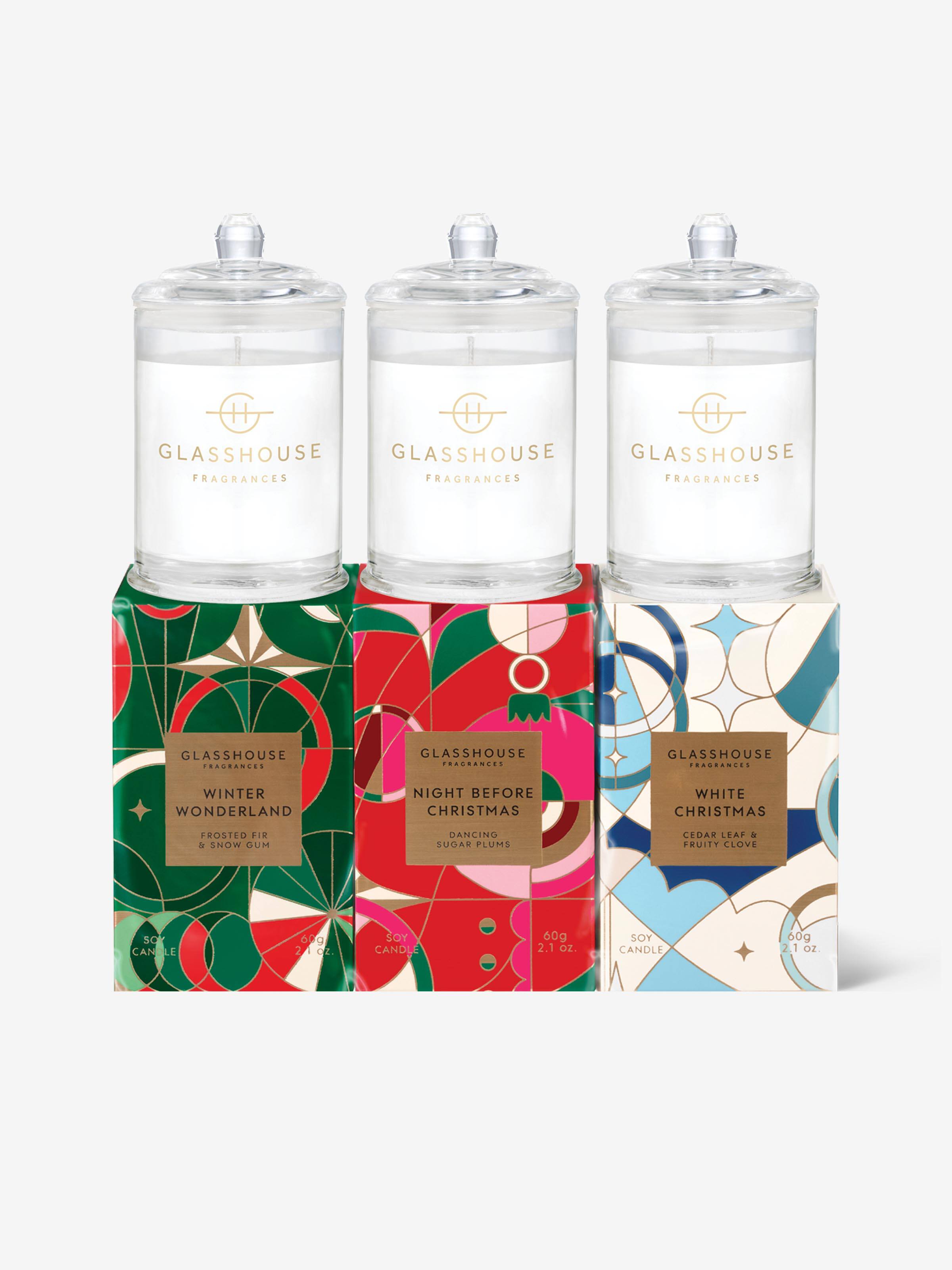 Glasshouse Fragrances Limited Edition Christmas Candle Trio 3 X 60G Candles