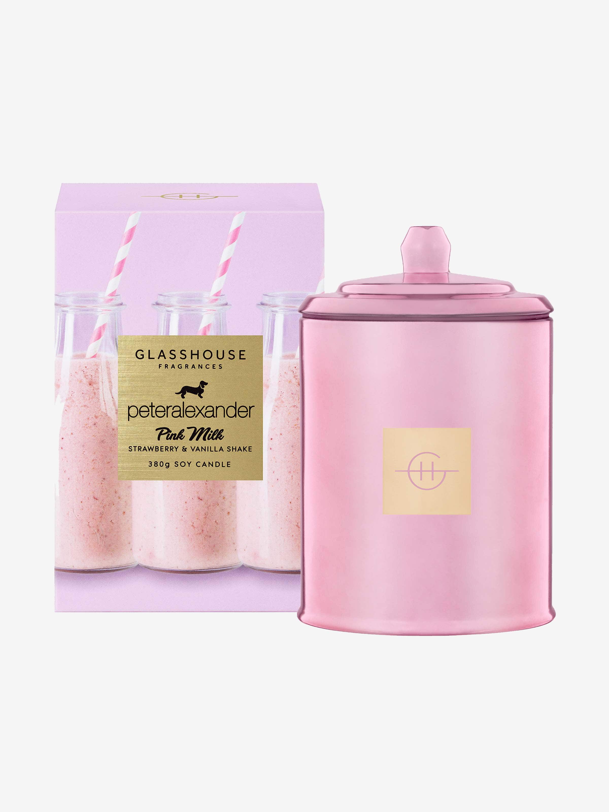 Glasshouse Fragrances Limited Edition Pink Milk Candle 380G