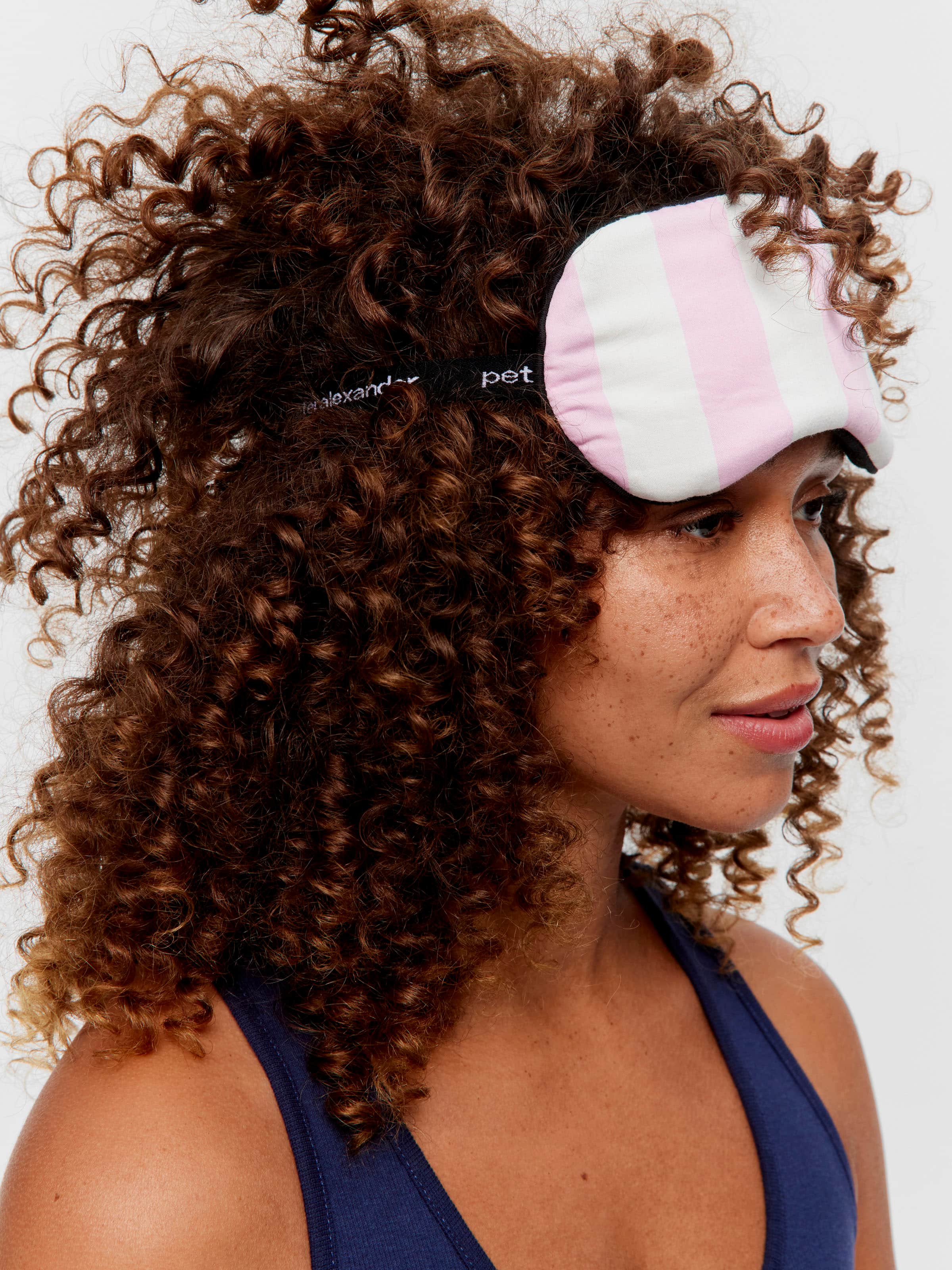 Pink Stripe Eye Mask
