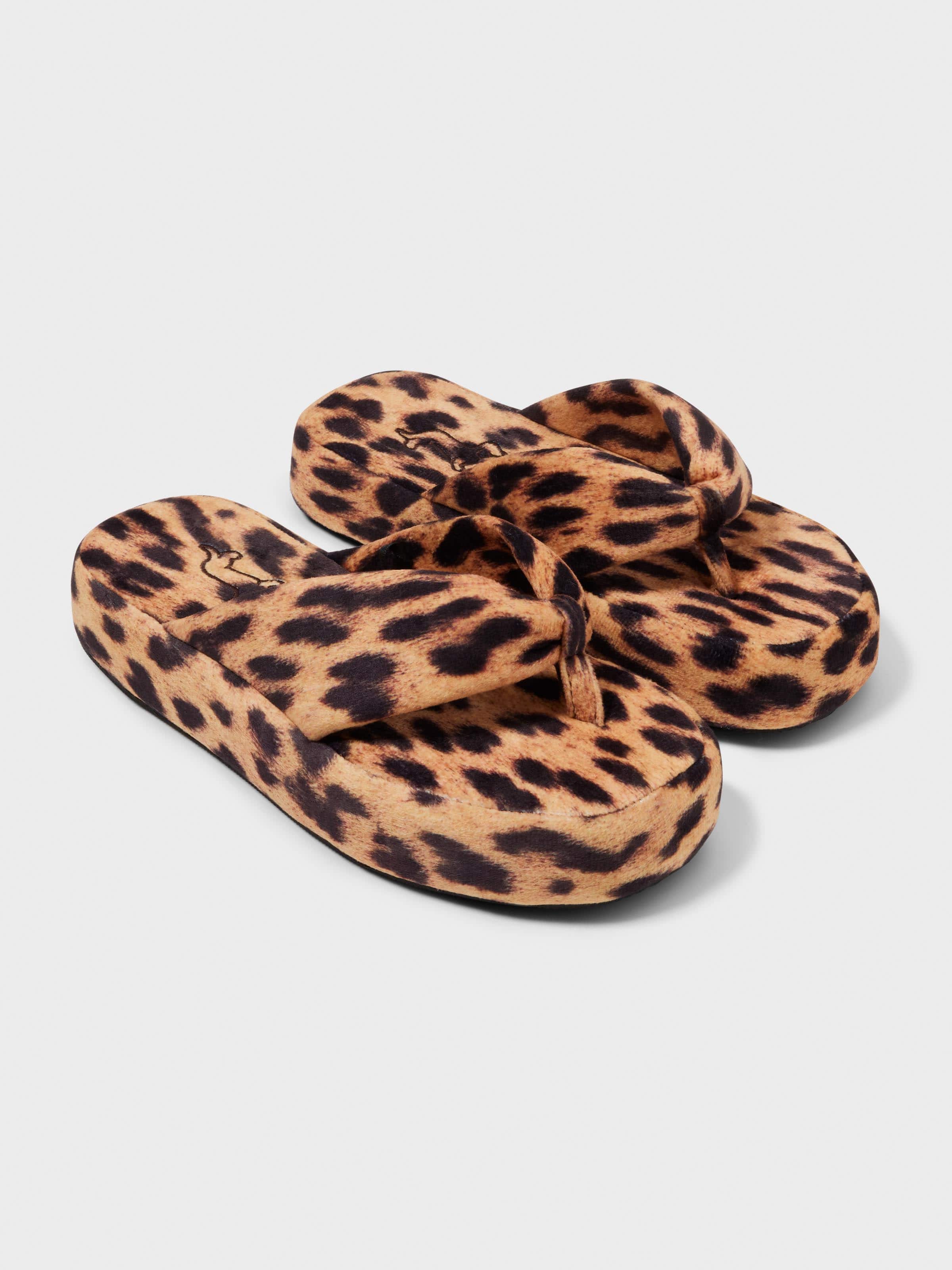 Leopard Platform Thong