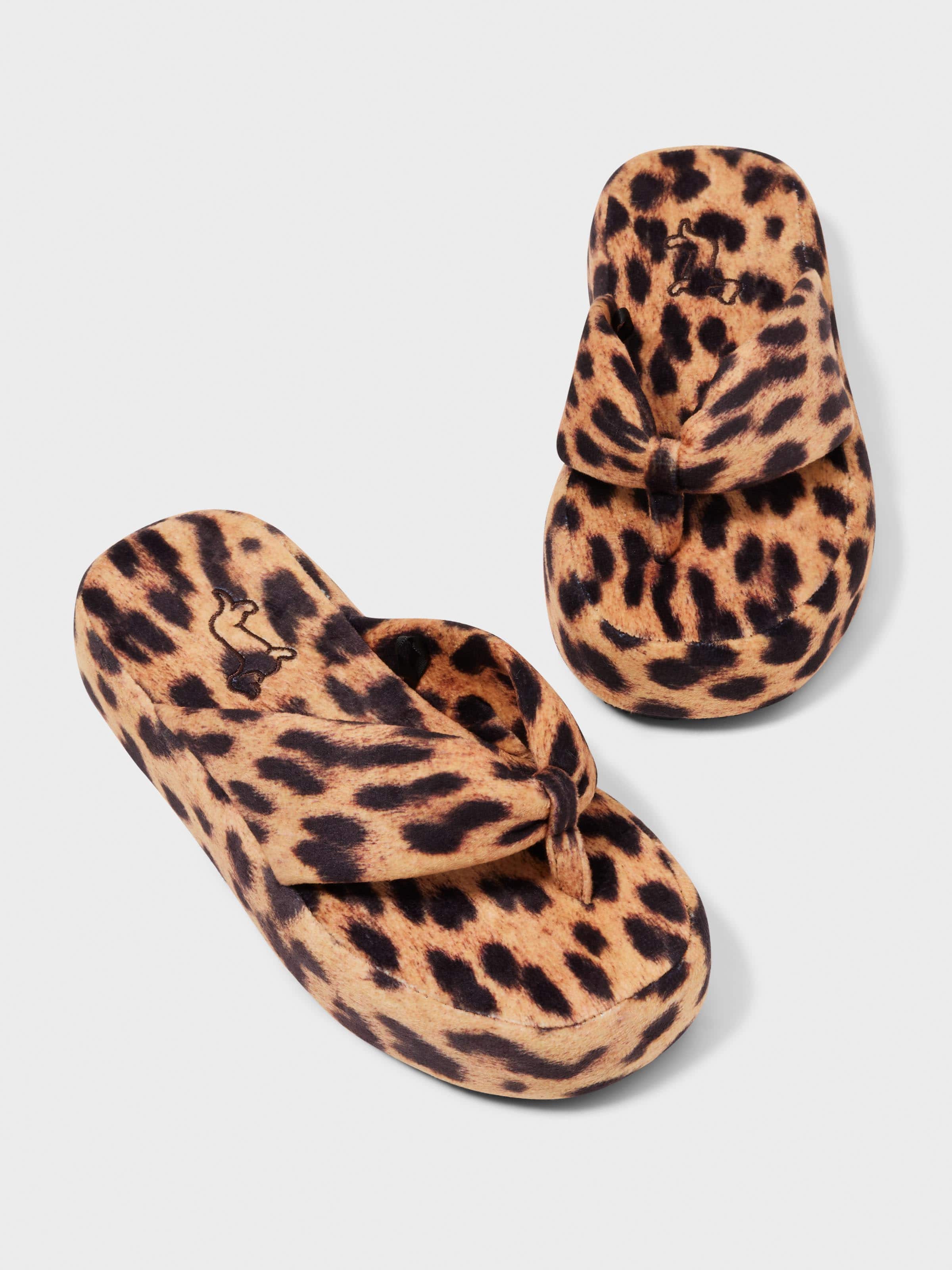 Leopard Platform Thong