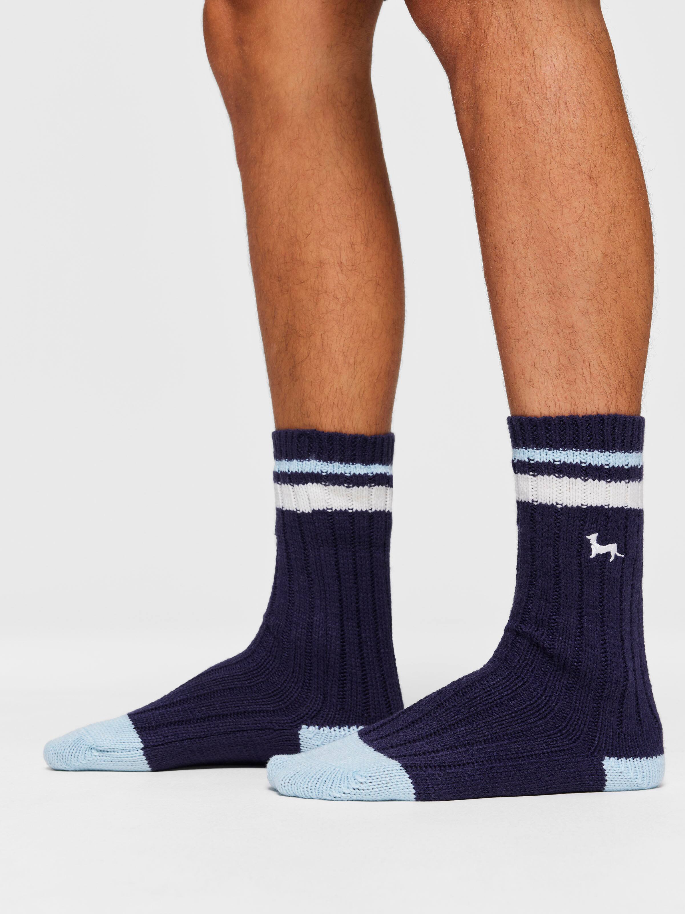 Image for Navy Rib Sock from Peter Alexander