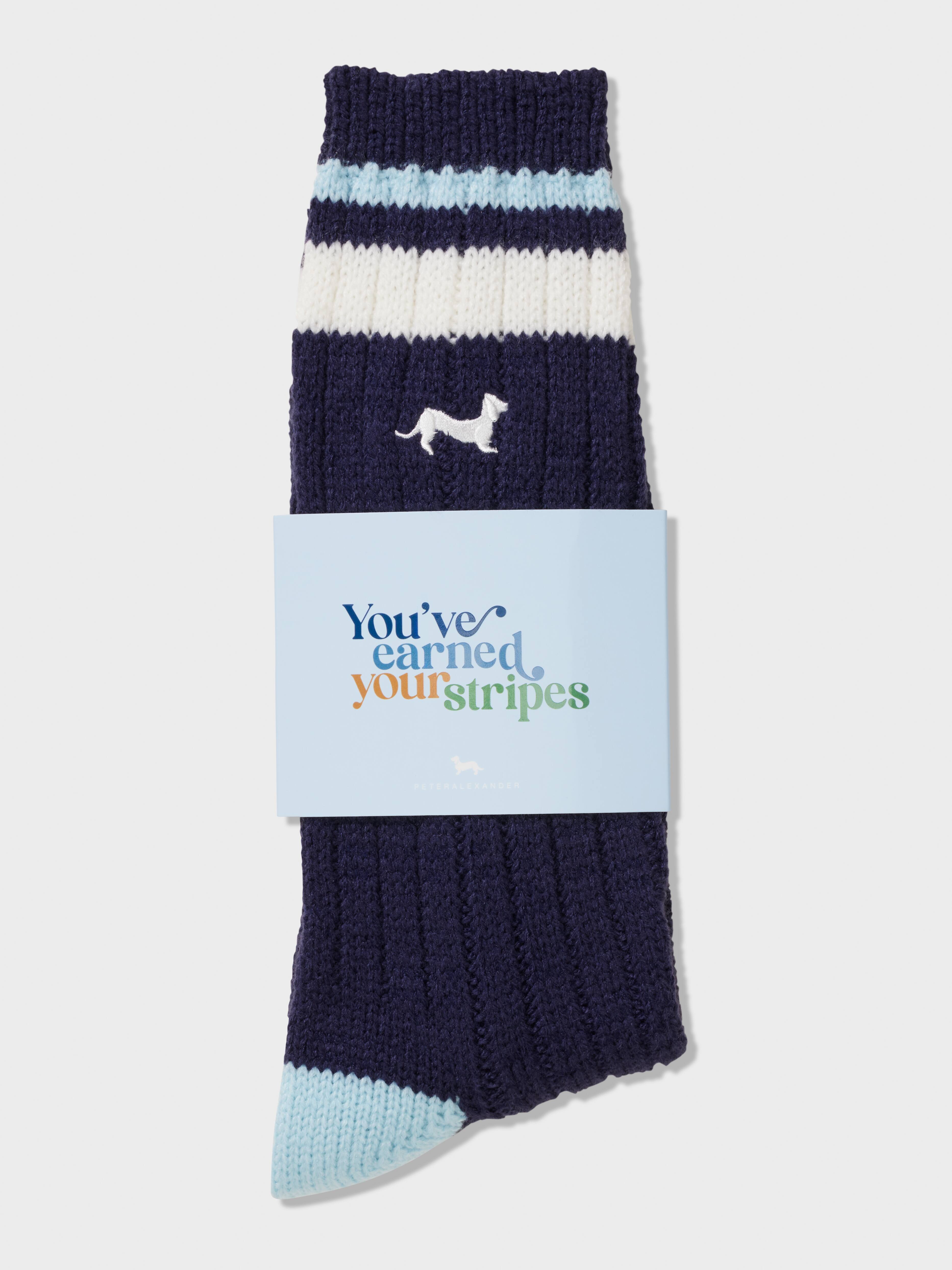 Image for Navy Rib Sock from Peter Alexander