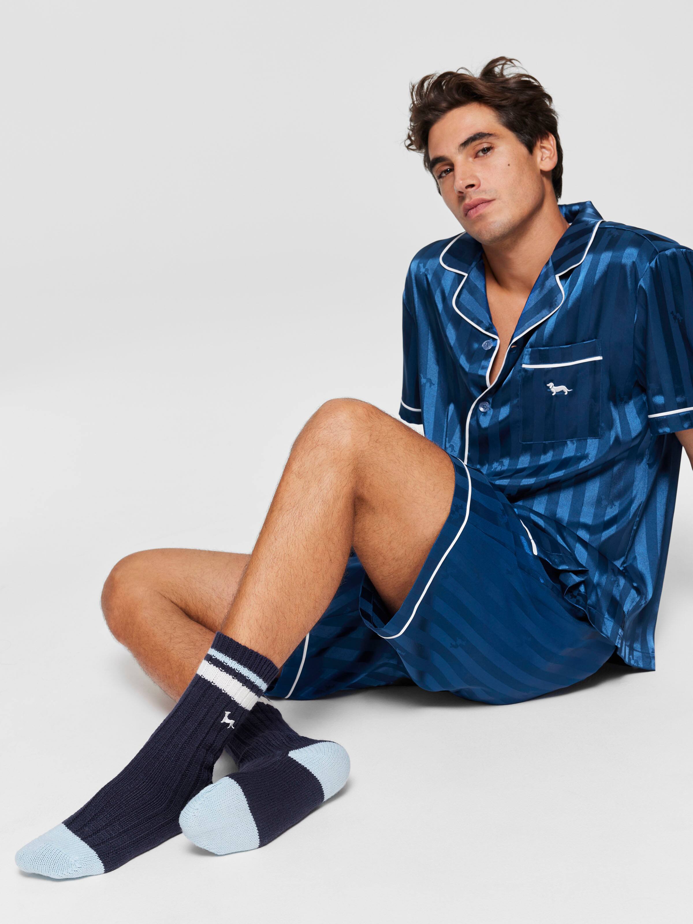 Navy Rib Sock