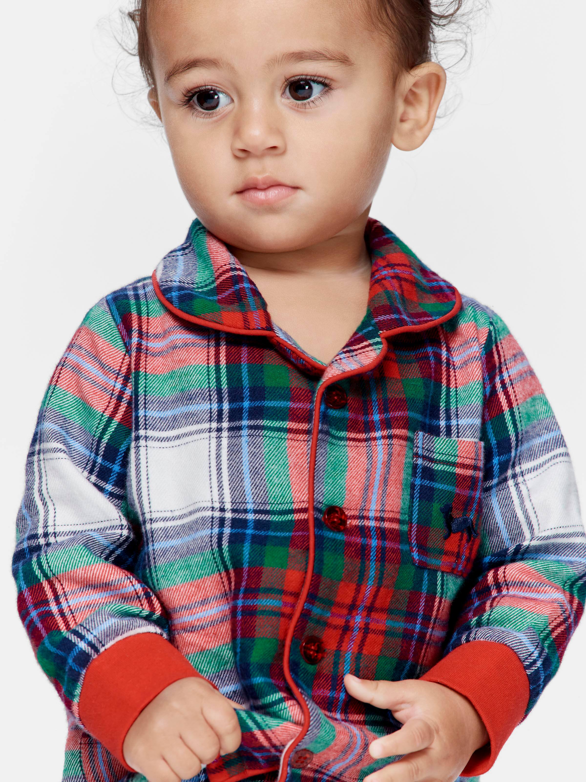 Baby Long Tartan Pj Set