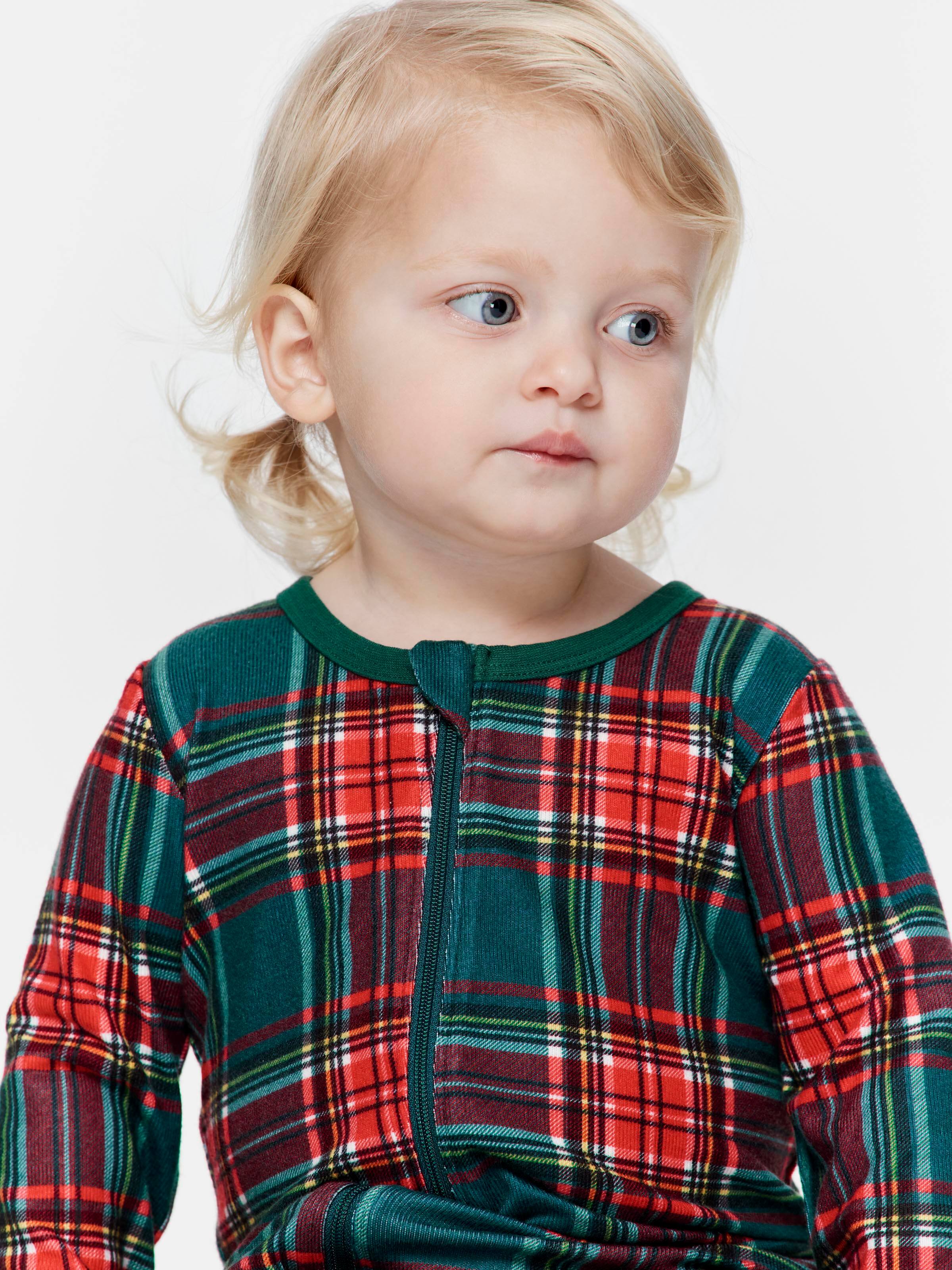 Babies Tartan Sleepsuit