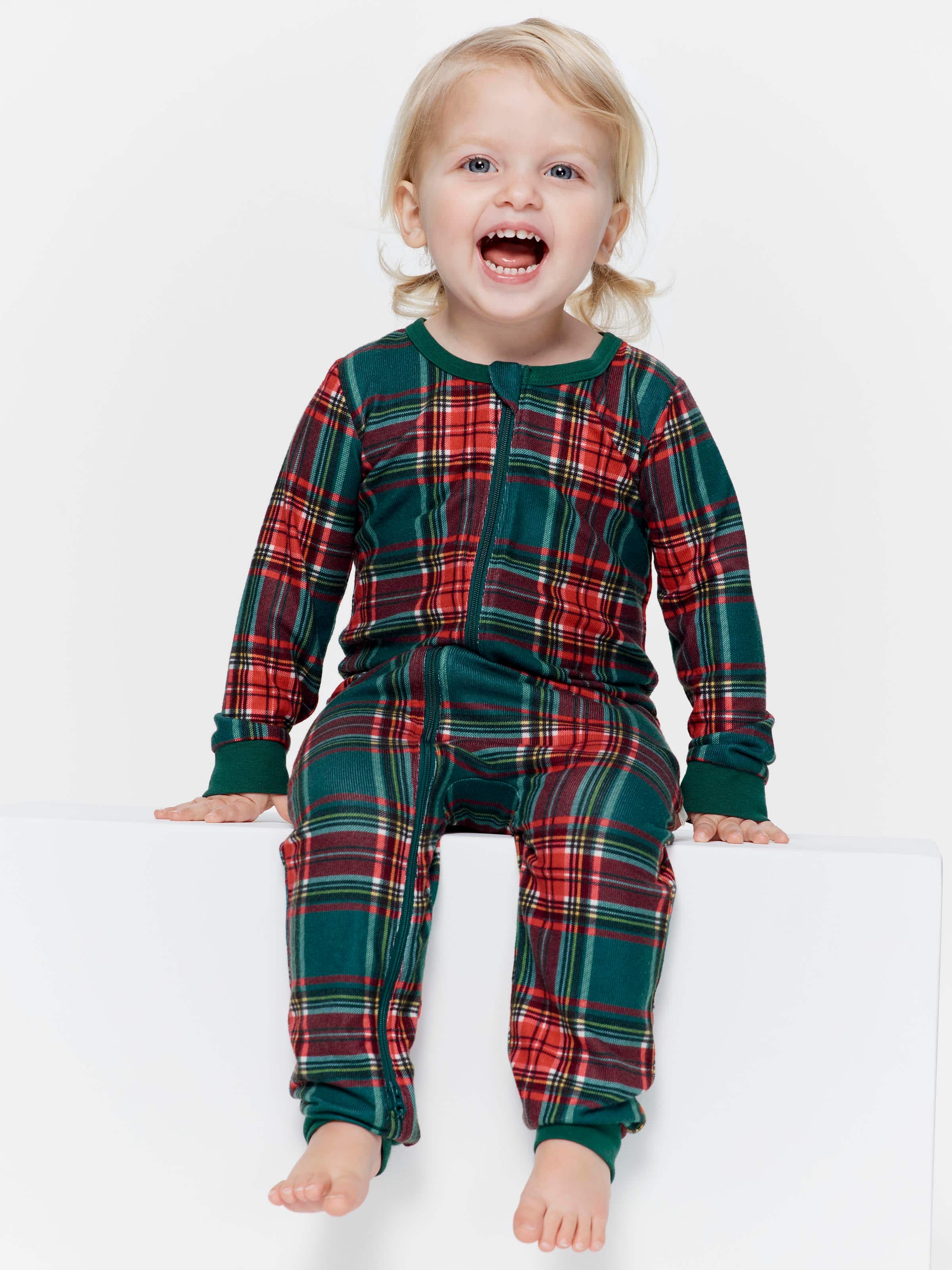 Babies Tartan Sleepsuit