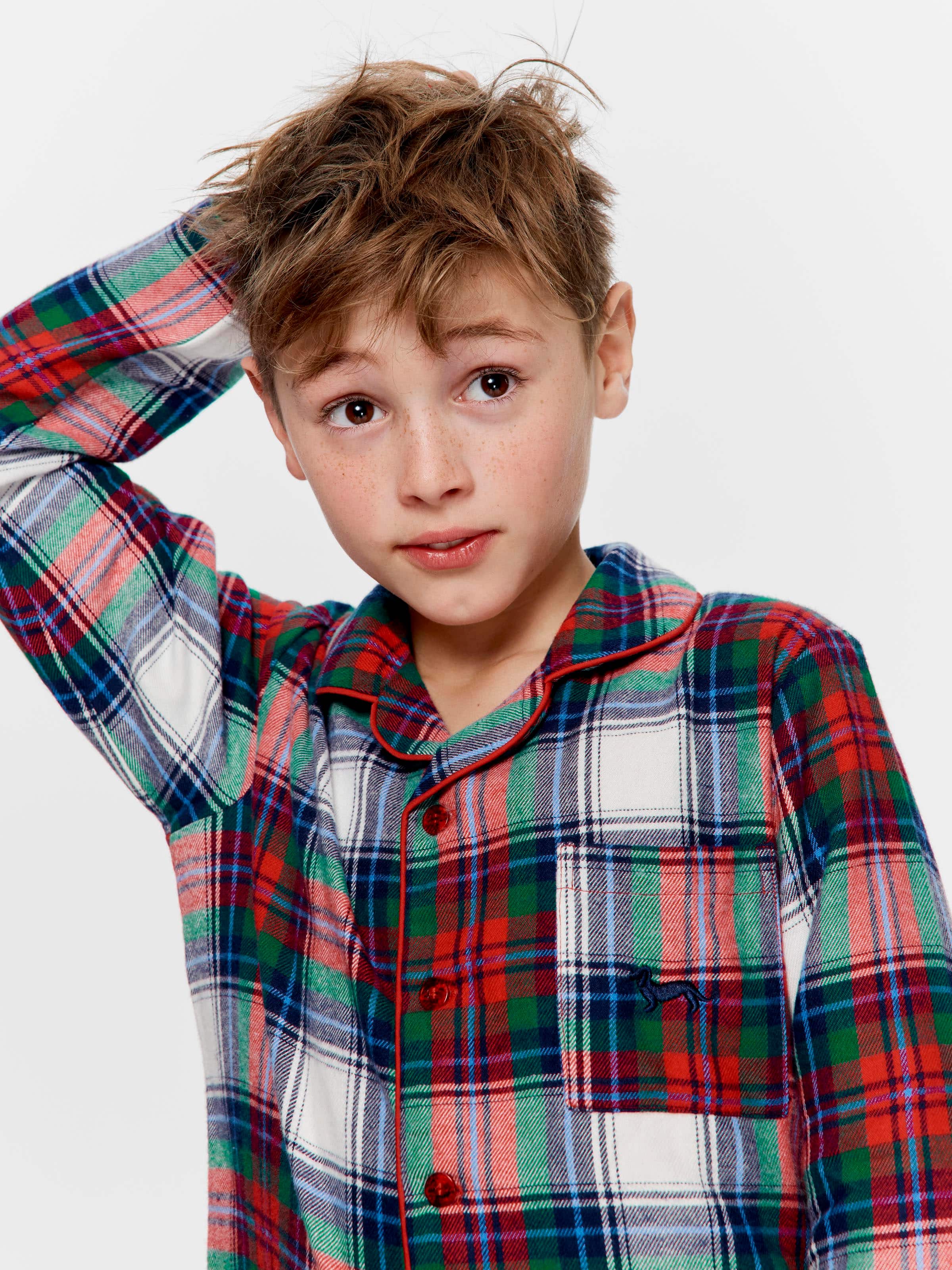 Kids Tartan Flannel Long Pj Set