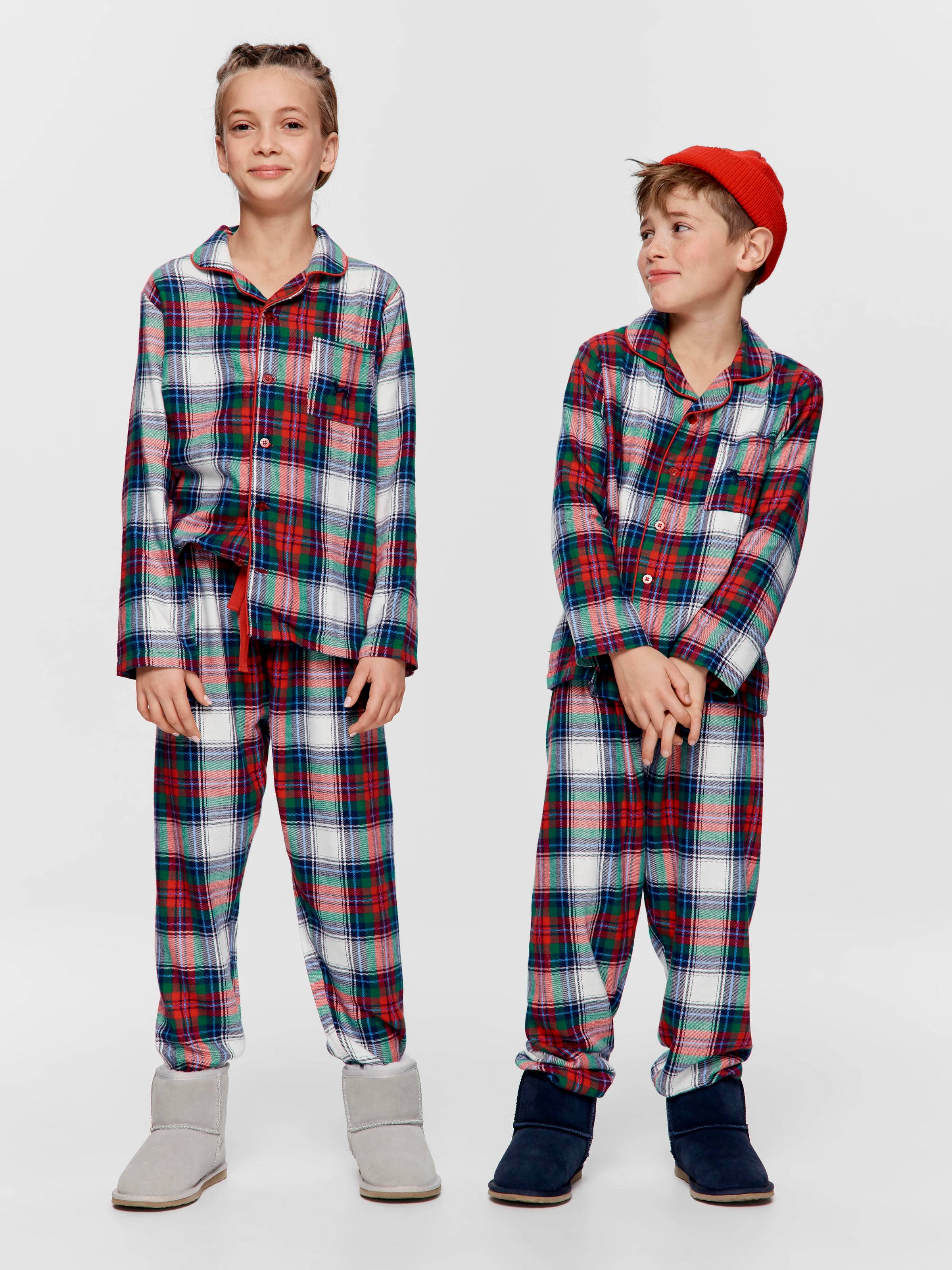 Kids Tartan Flannel Long Pj Set