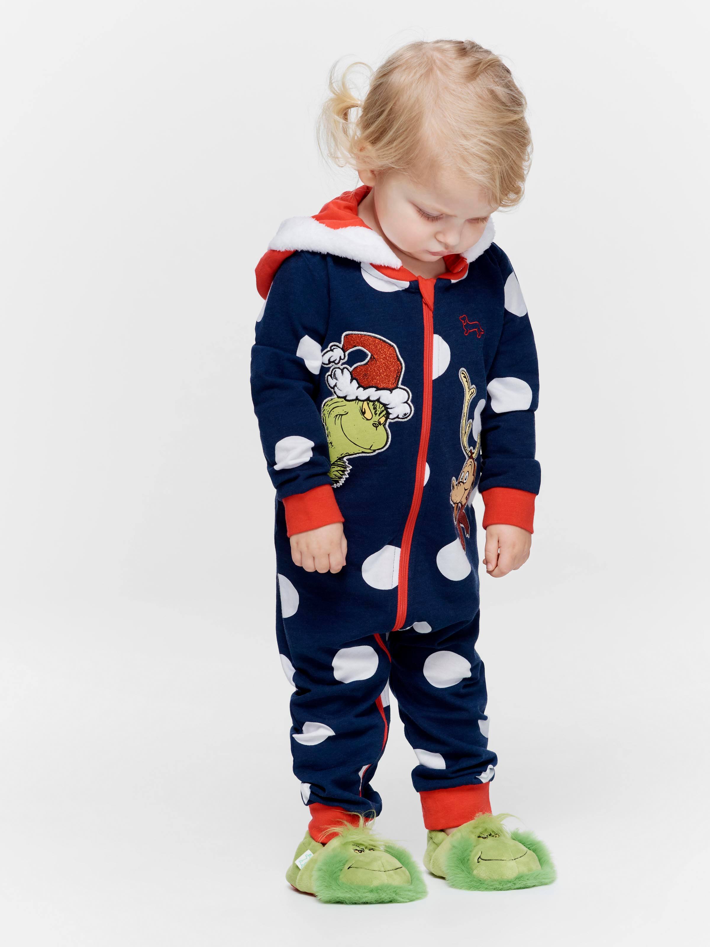 Baby The Grinch Hooded Sleepsuit