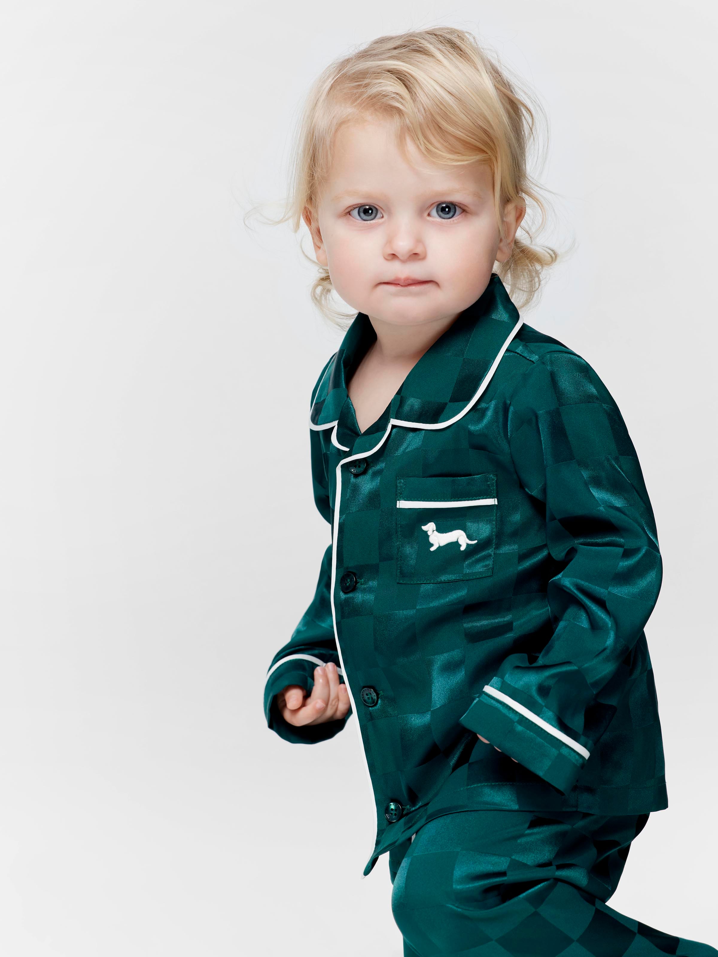 Baby Jolly Green Satin Pj Set