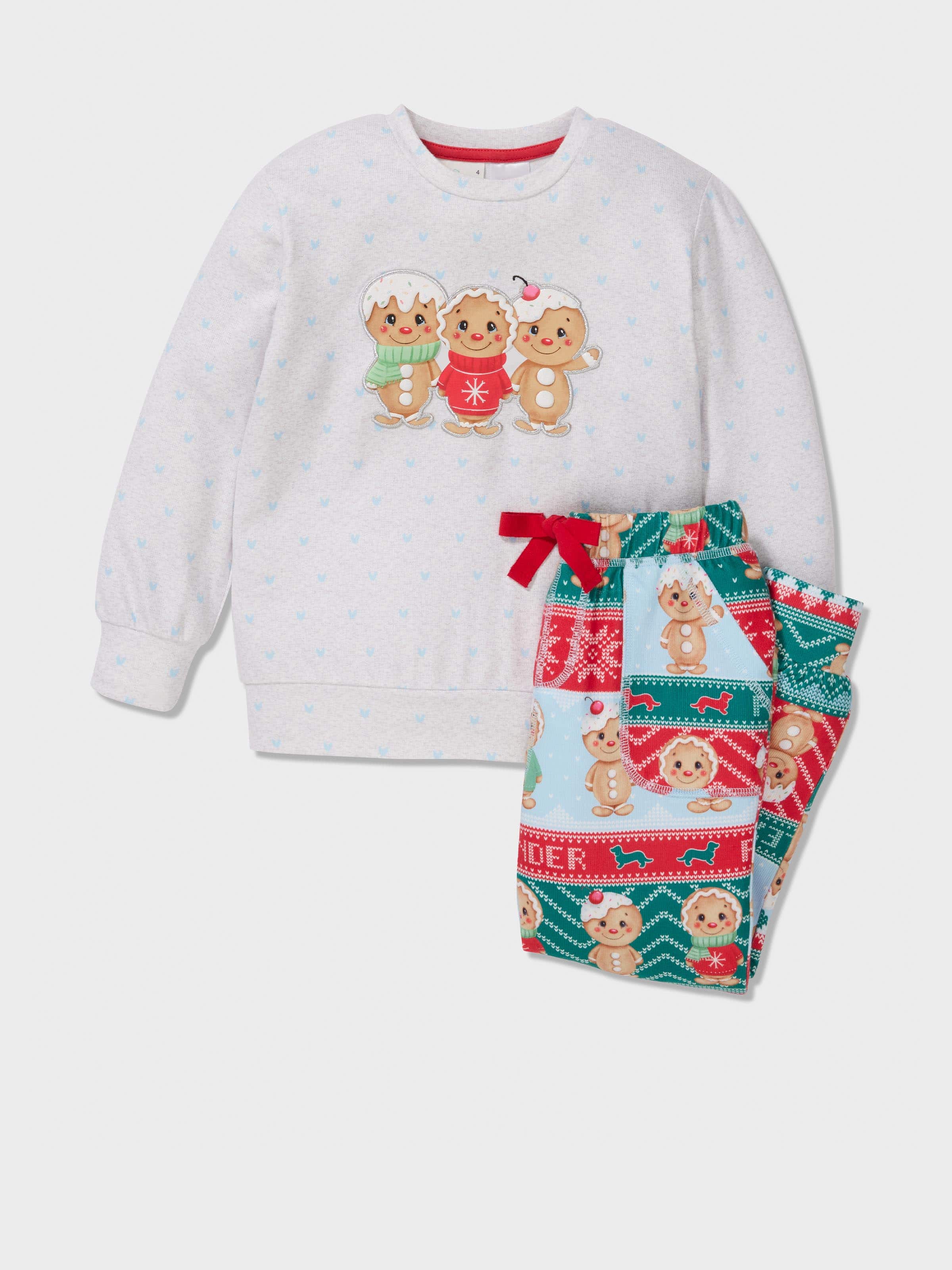 Jnr Boys Blue Gingerbread Pj Set