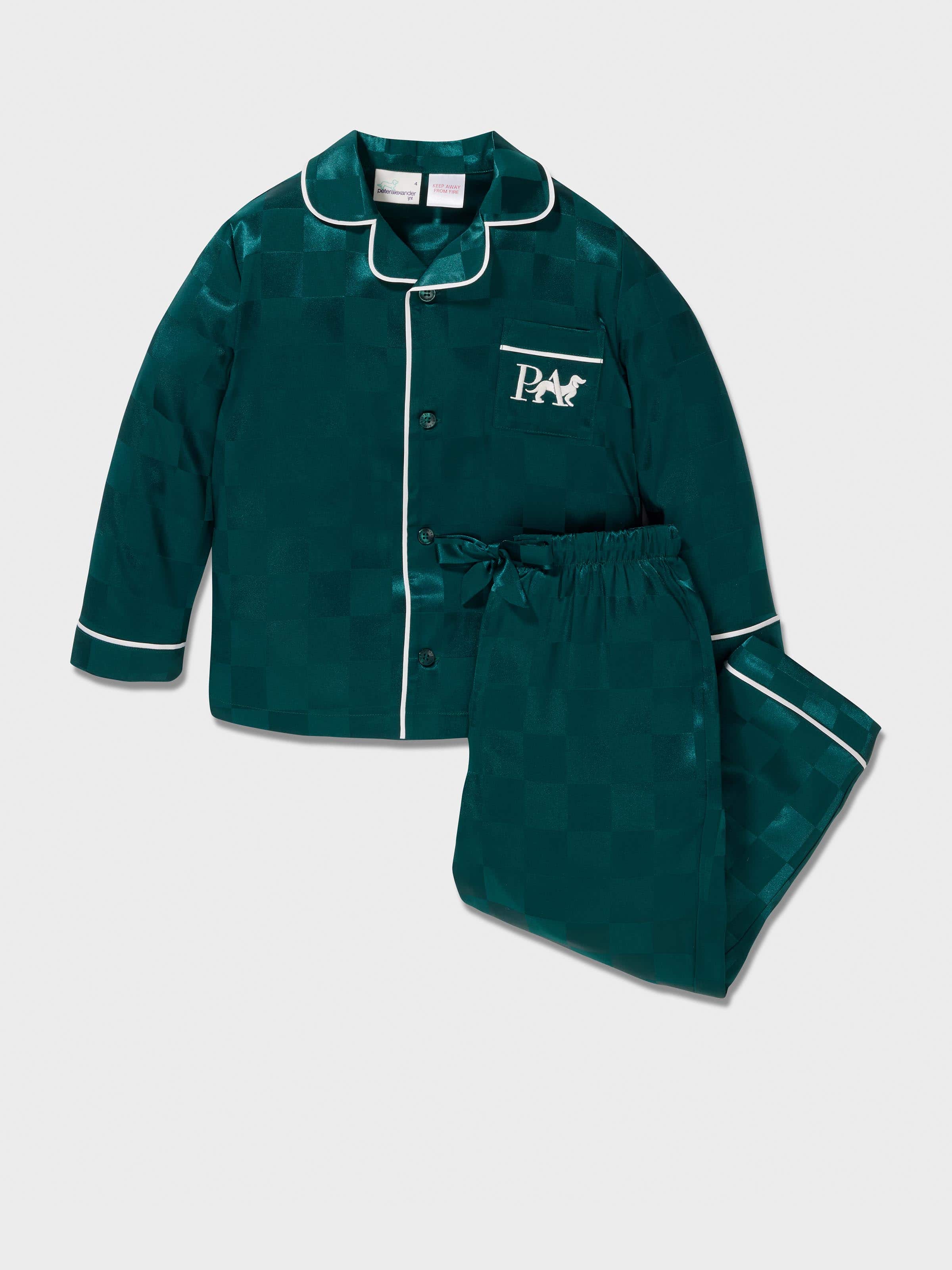 Image for Jnr Kids Jolly Green Satin Pj Set from Peter Alexander