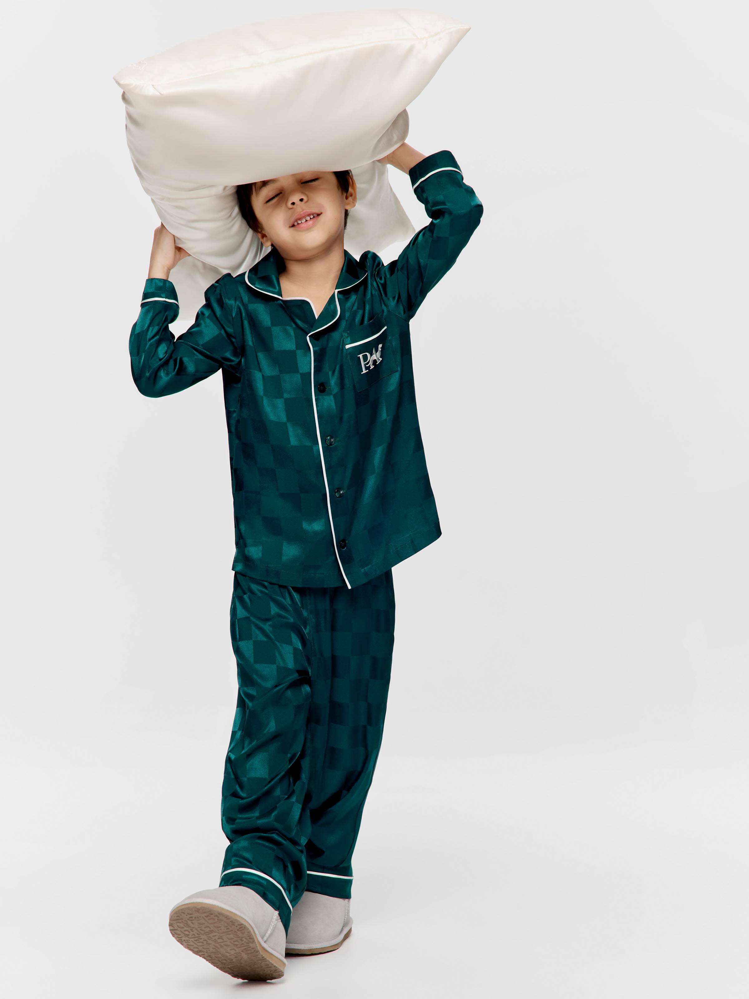 Jnr Kids Jolly Green Satin Pj Set