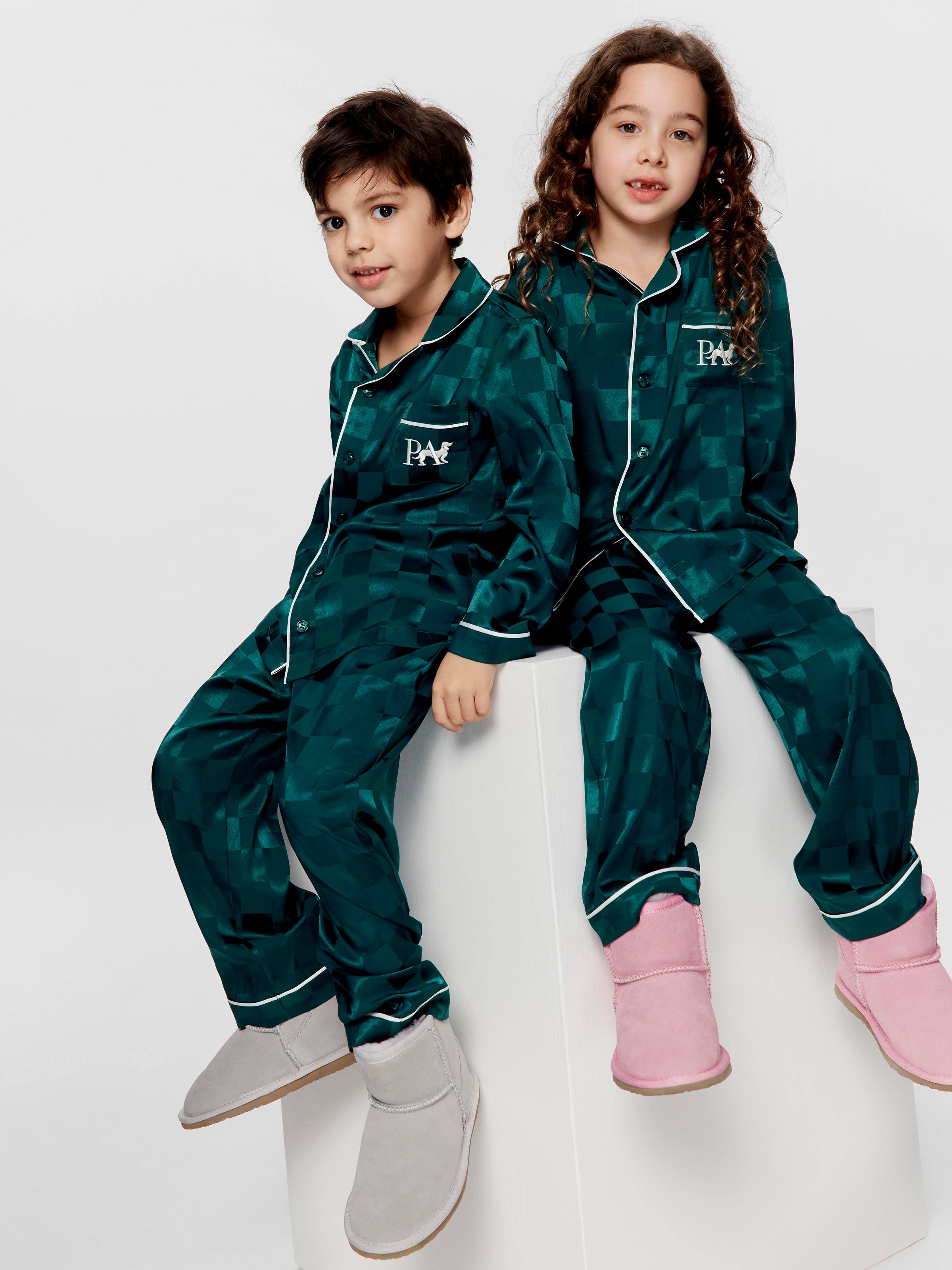 Jnr Kids Jolly Green Satin Pj Set