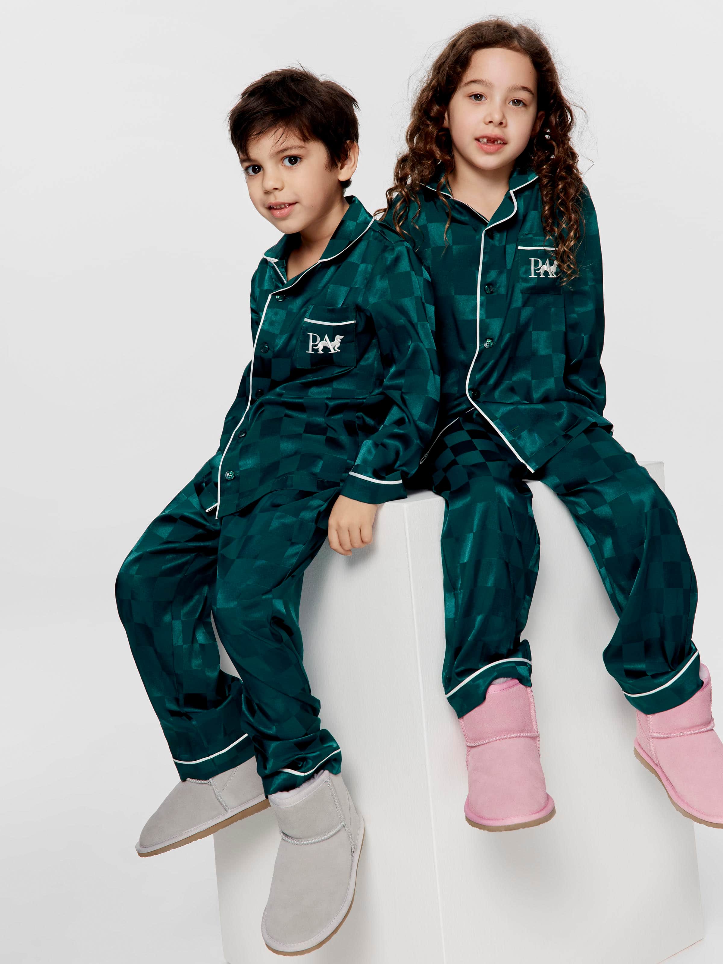 Image for Jnr Kids Jolly Green Satin Pj Set from Peter Alexander
