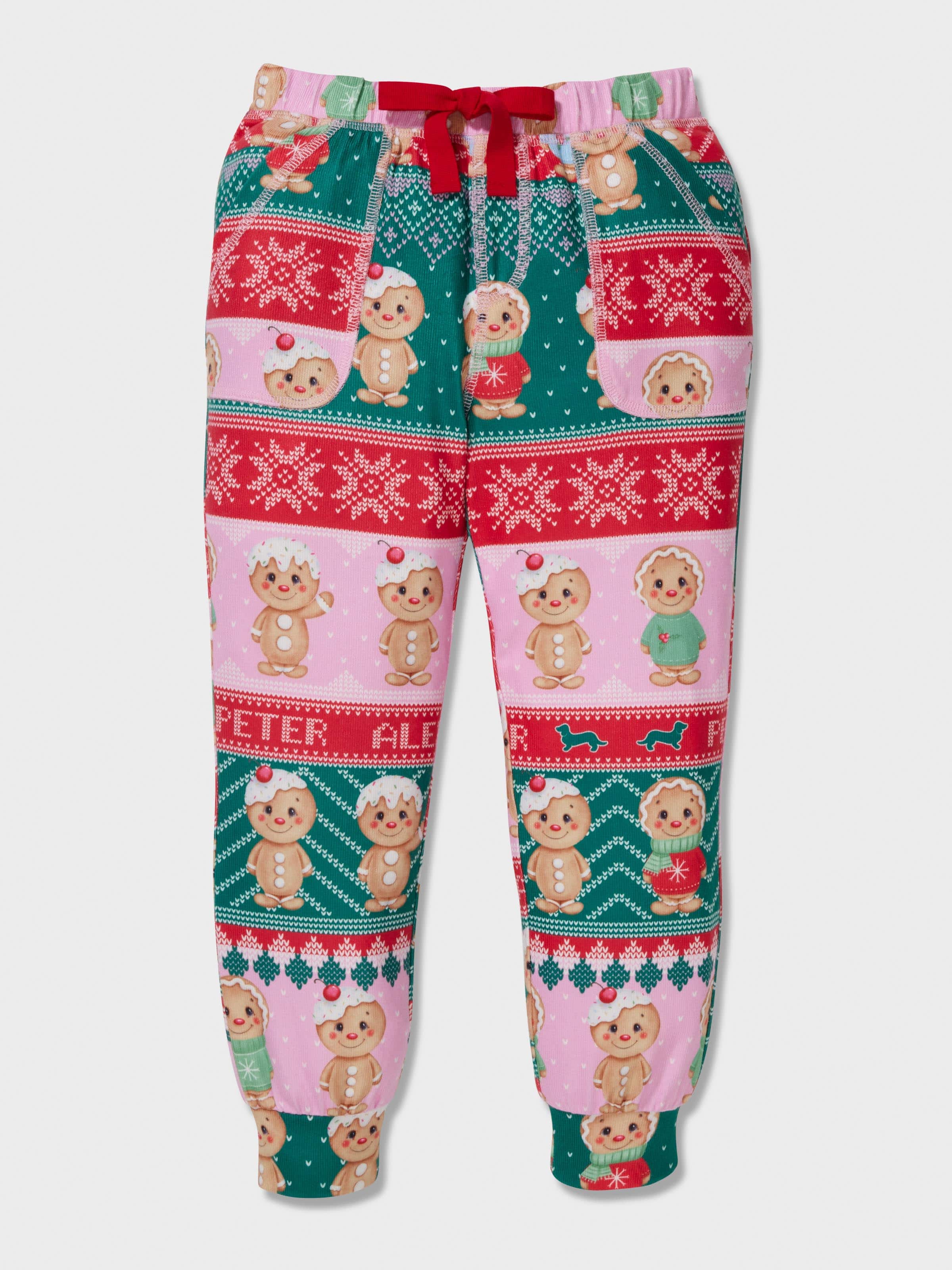 Girls Pink Gingerbread Pj Set