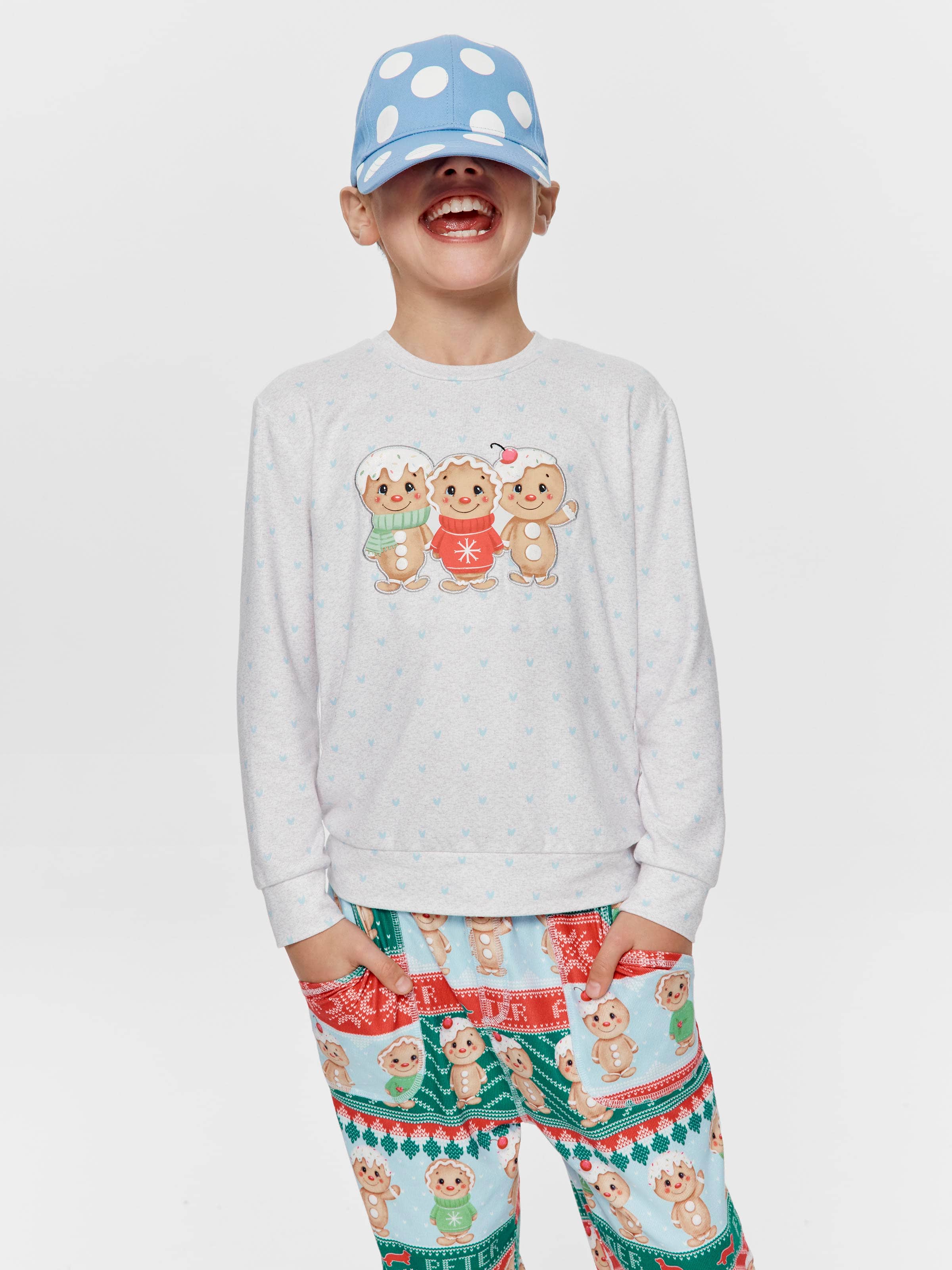 Boys Blue Gingerbread Pj Set