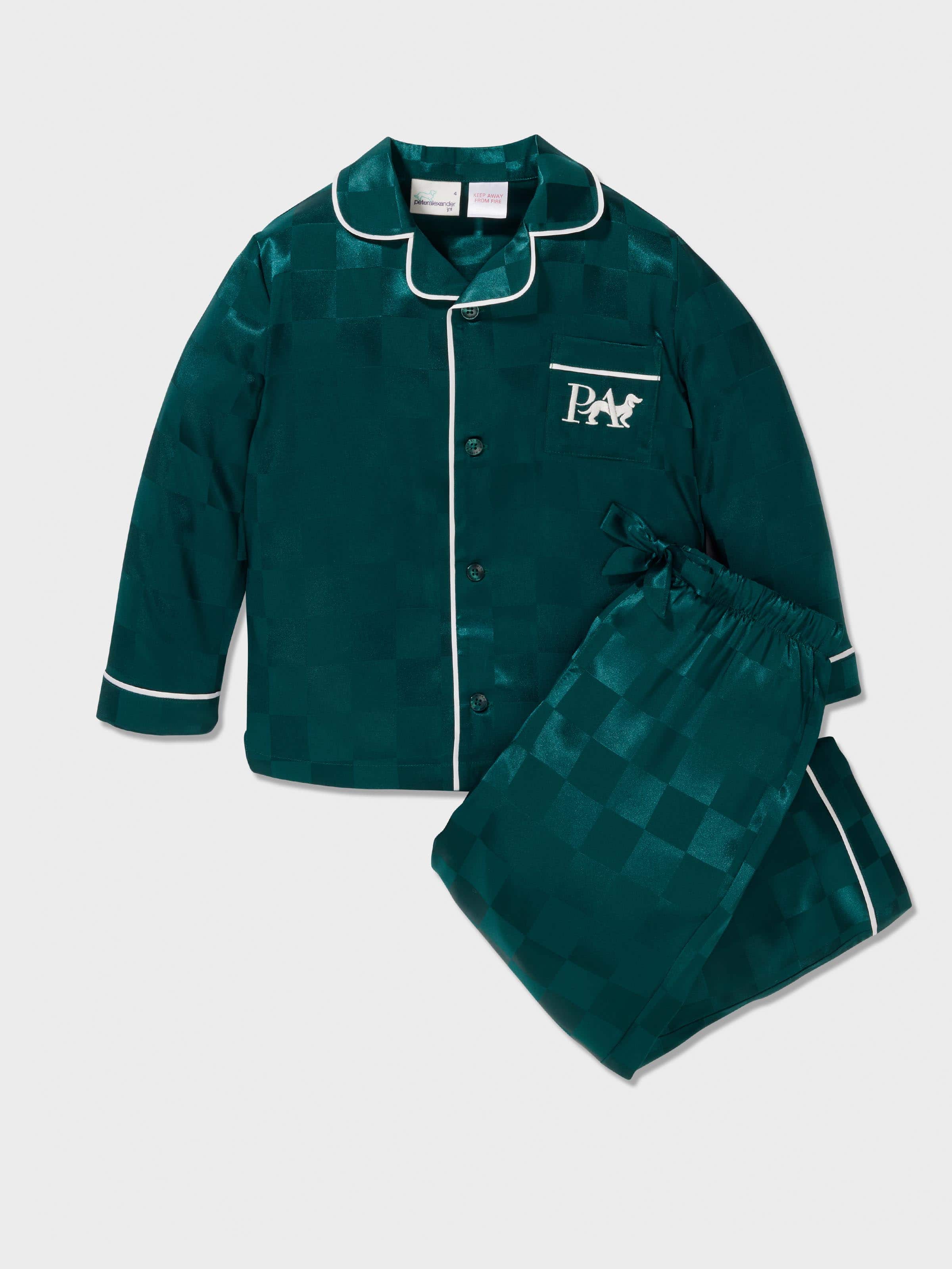 Kids Jolly Green Satin Pj Set