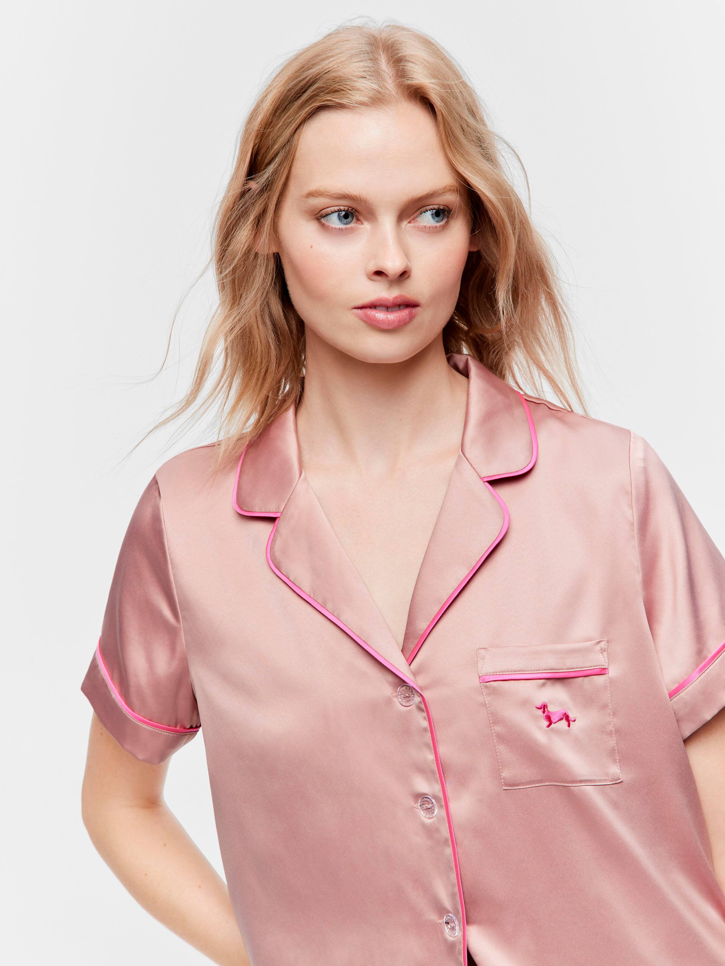 Image for Nougat Chic Satin Shortie Pj Set from Peter Alexander
