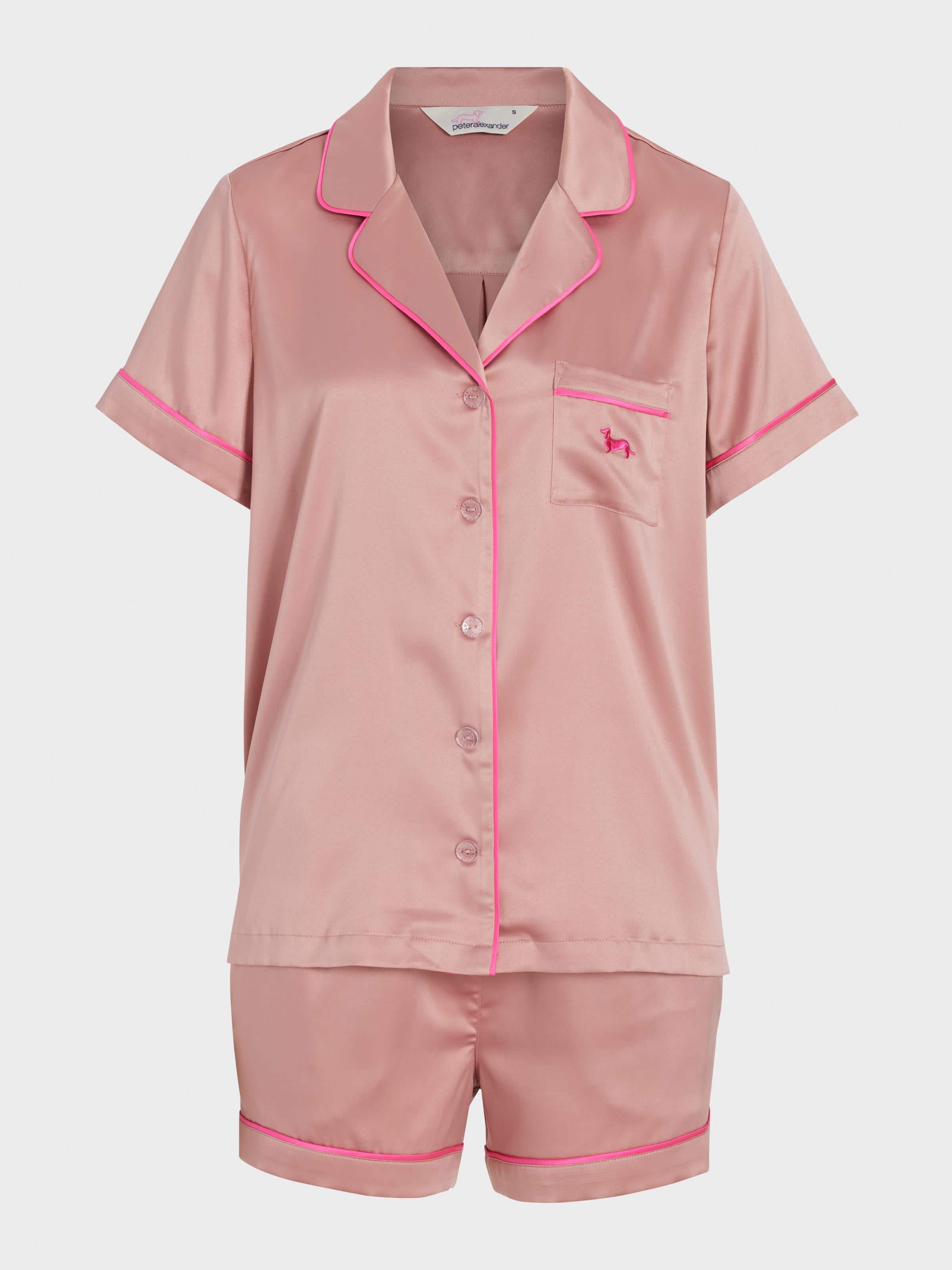 Image for Nougat Chic Satin Shortie Pj Set from Peter Alexander