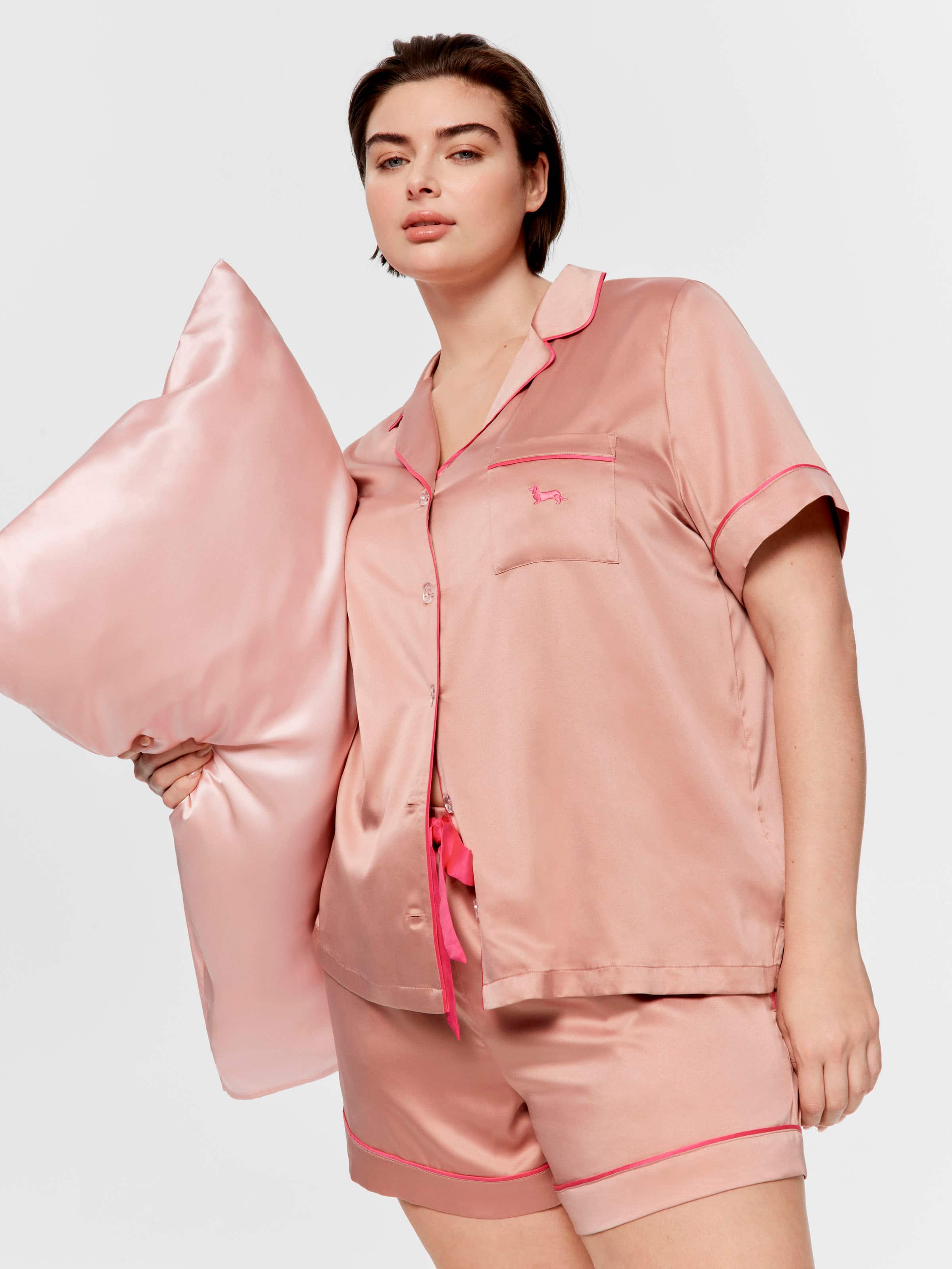 P.A. Plus Nougat Satin Pj Set