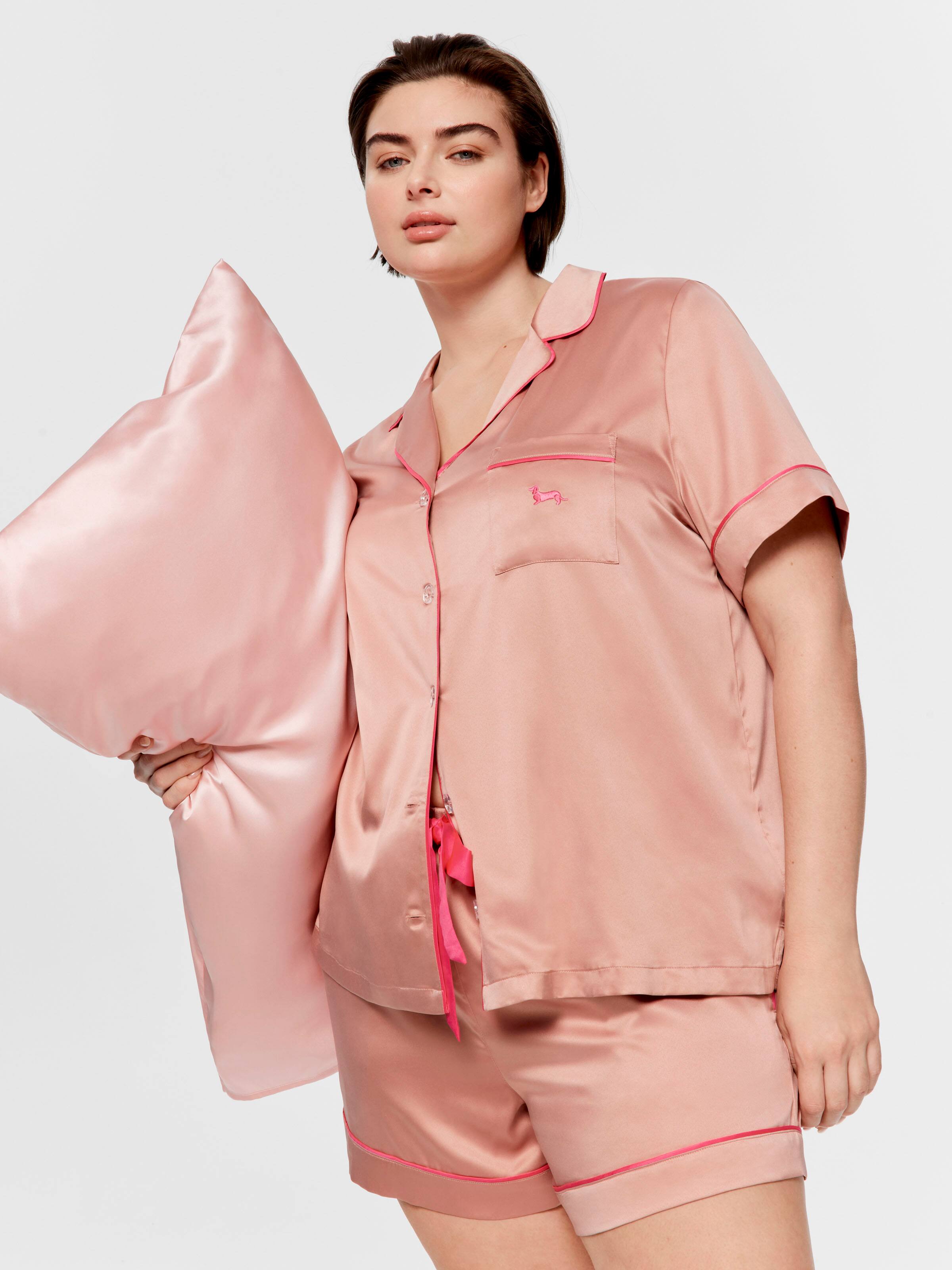 P.A. Plus Nougat Satin Pj Set