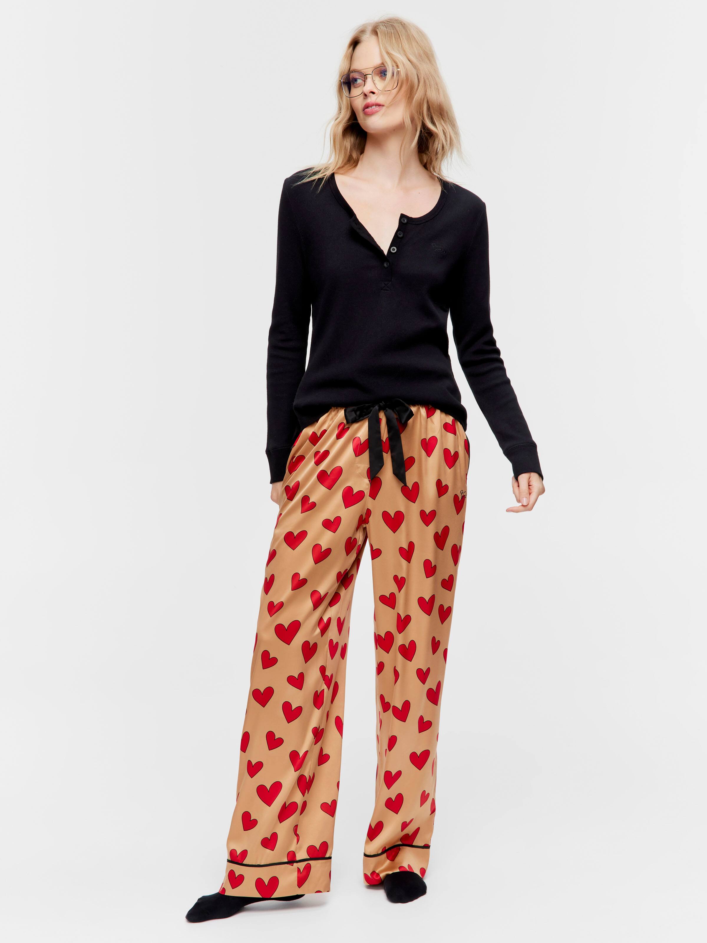 Hearts Satin Pj Bottom