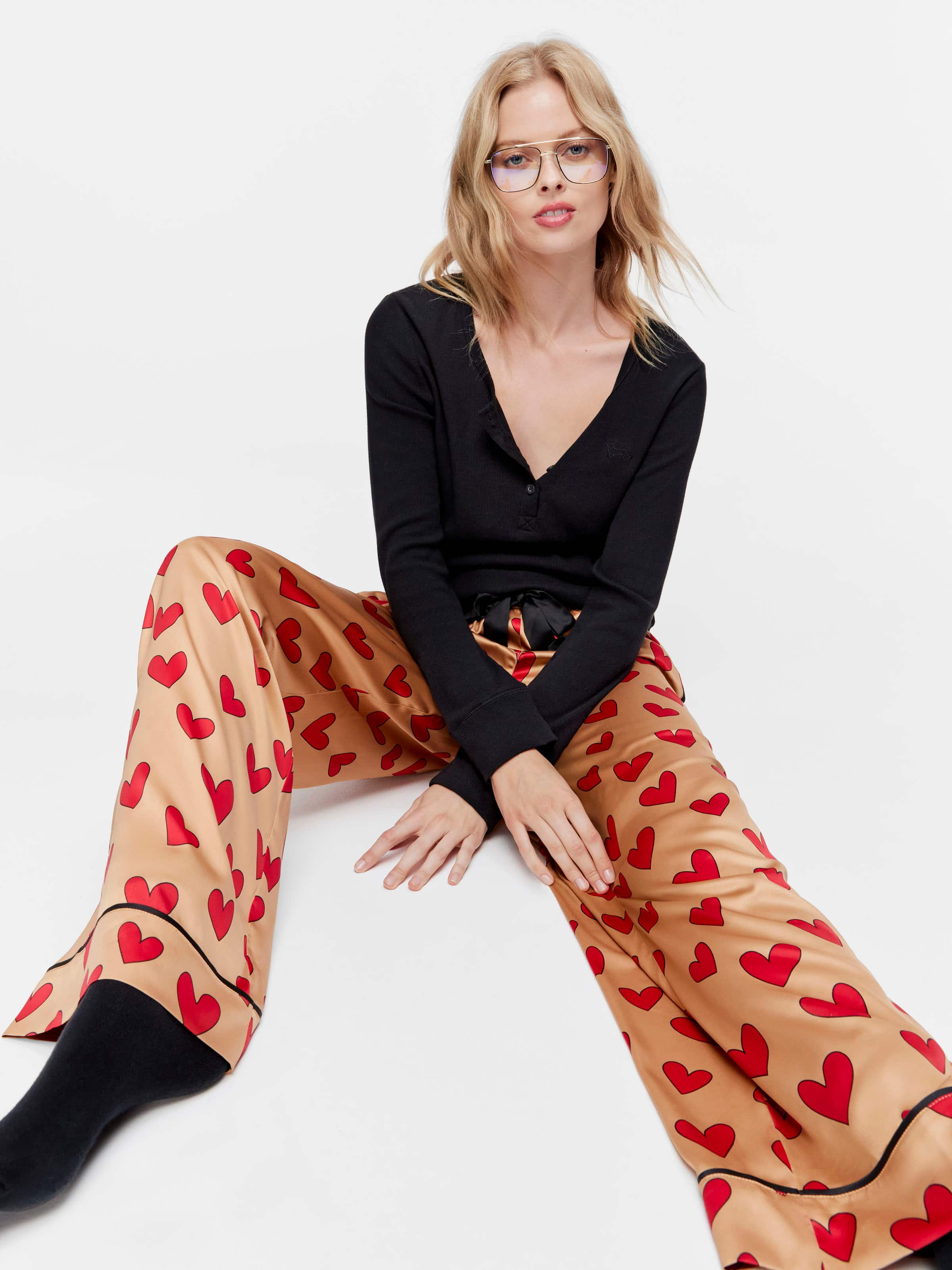 Hearts Satin Pj Bottom