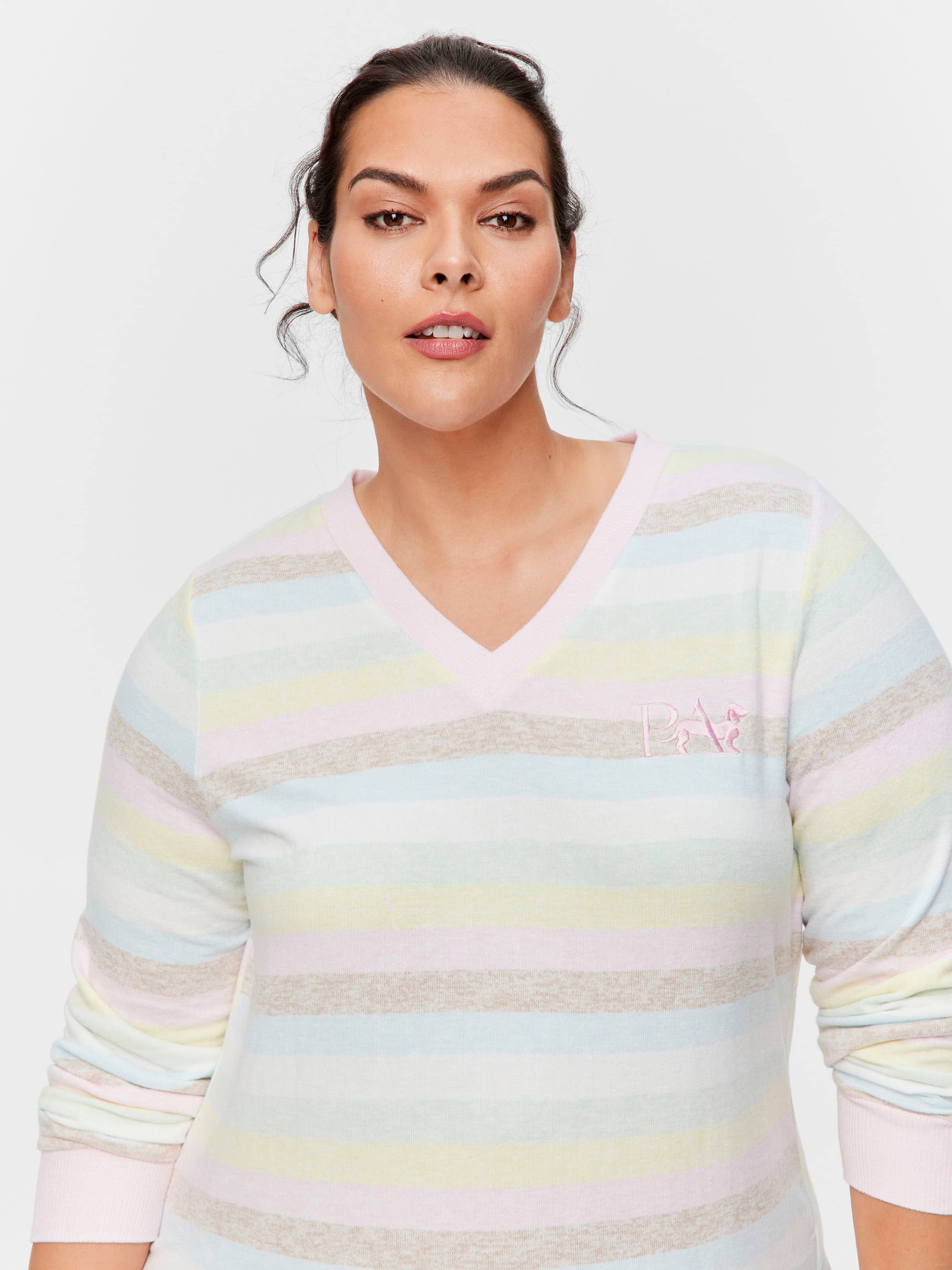P.A. Plus Pastel Stripe V Neck Nightdress