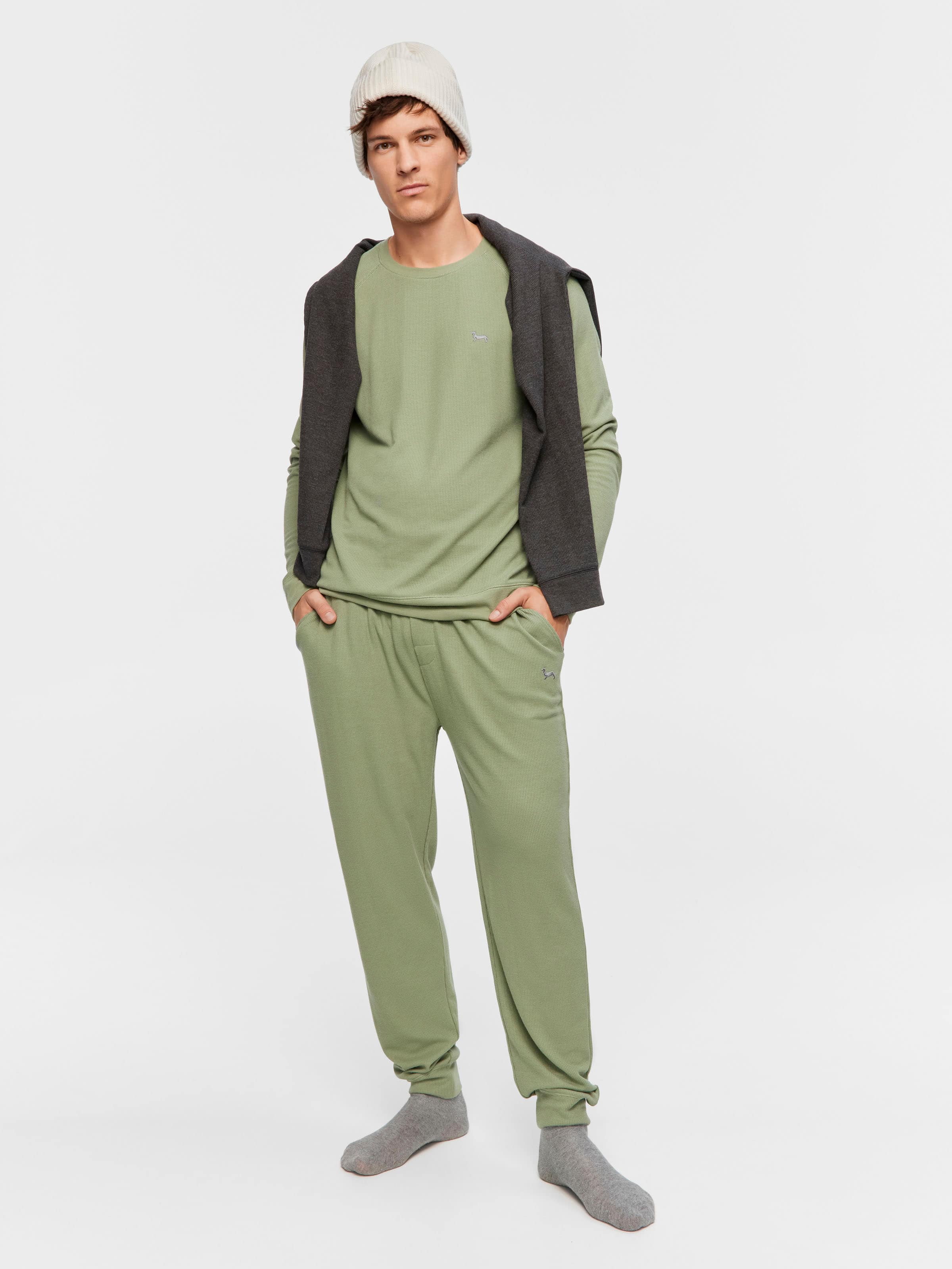 Image for Sage Waffle Long Sleeve Top from Peter Alexander