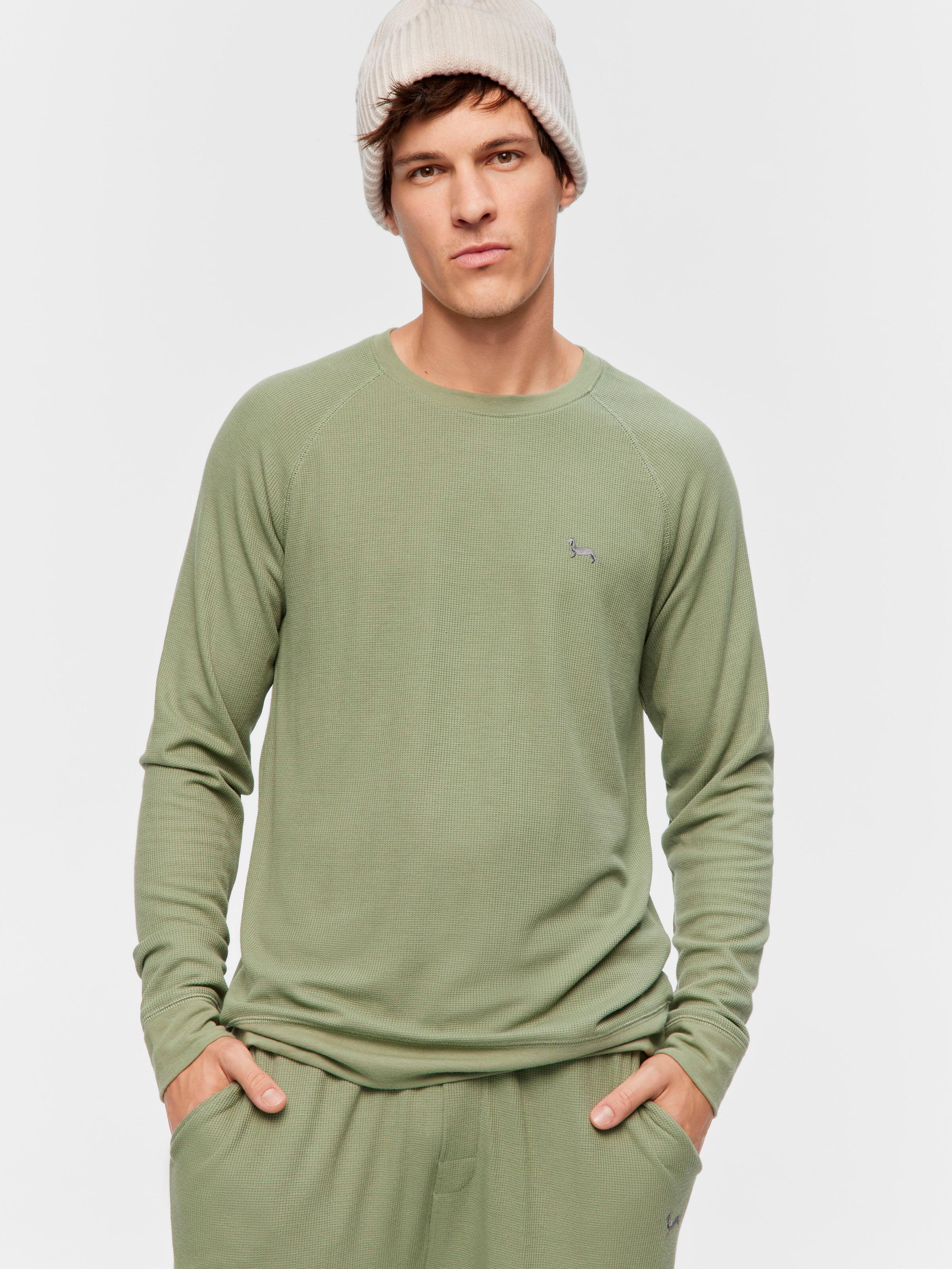 Sage Waffle Long Sleeve Top