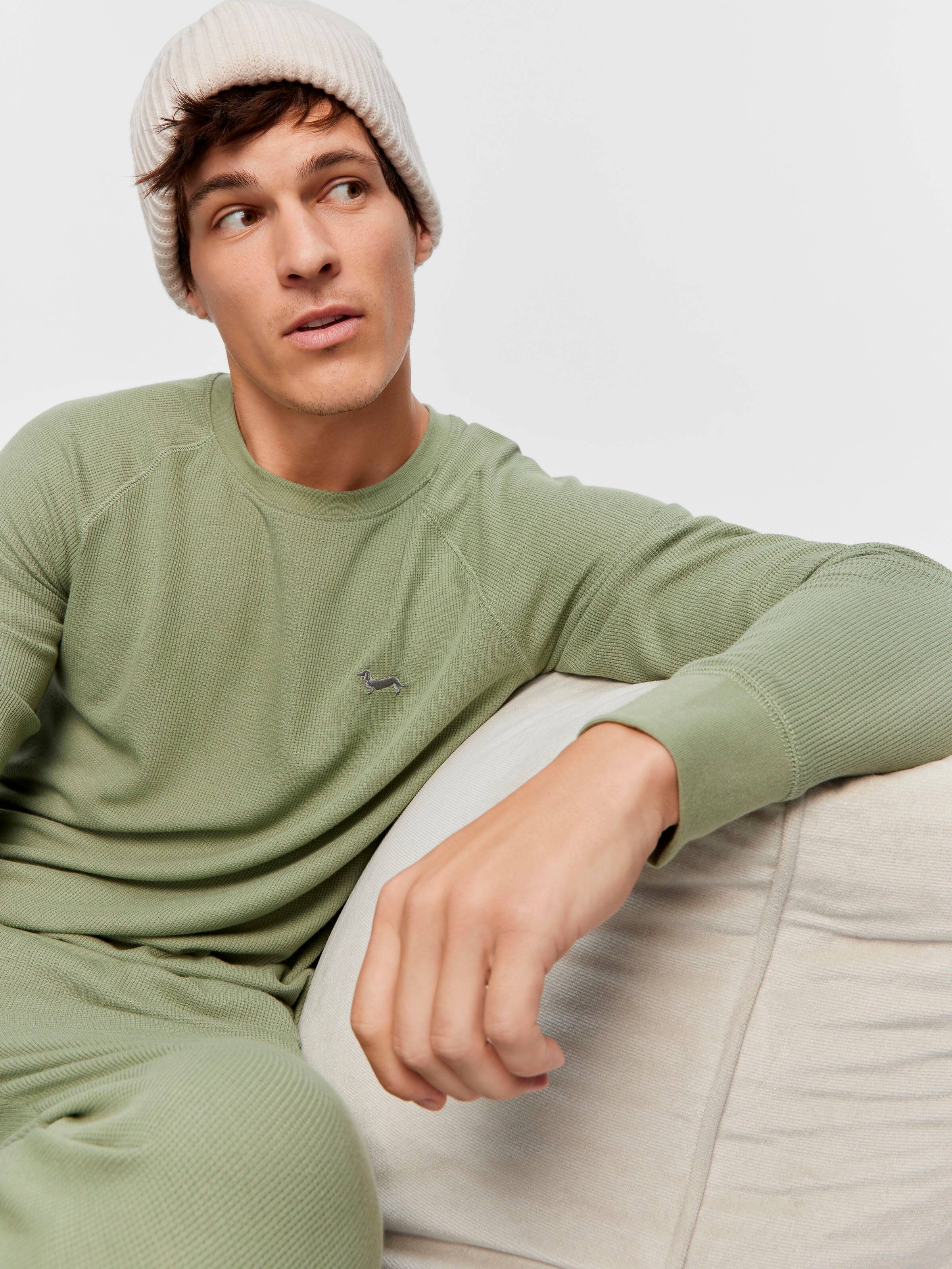 Sage Waffle Long Sleeve Top