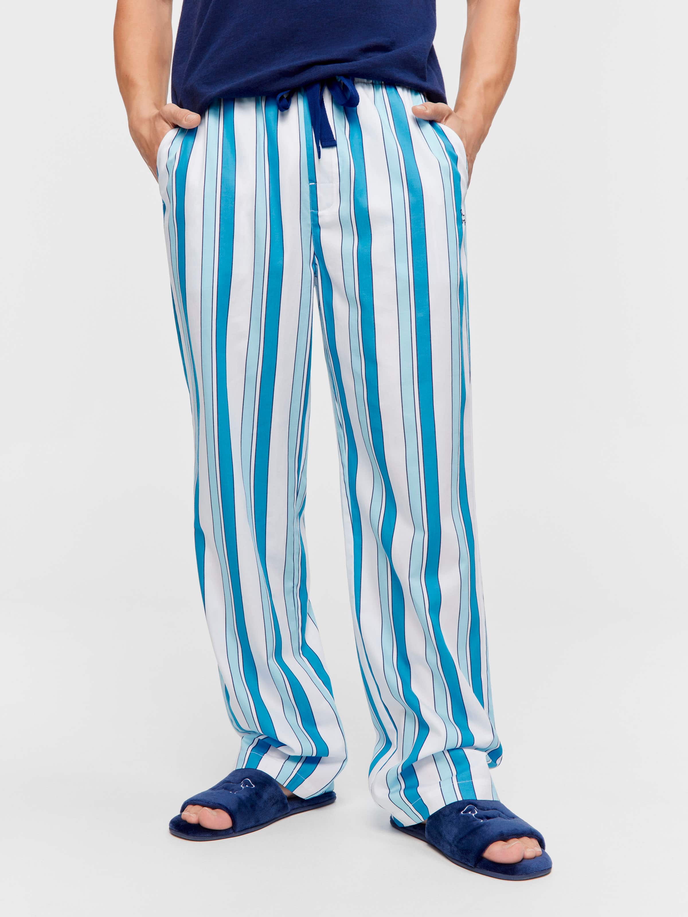Blue Stripe Flannelette Pj Bottom