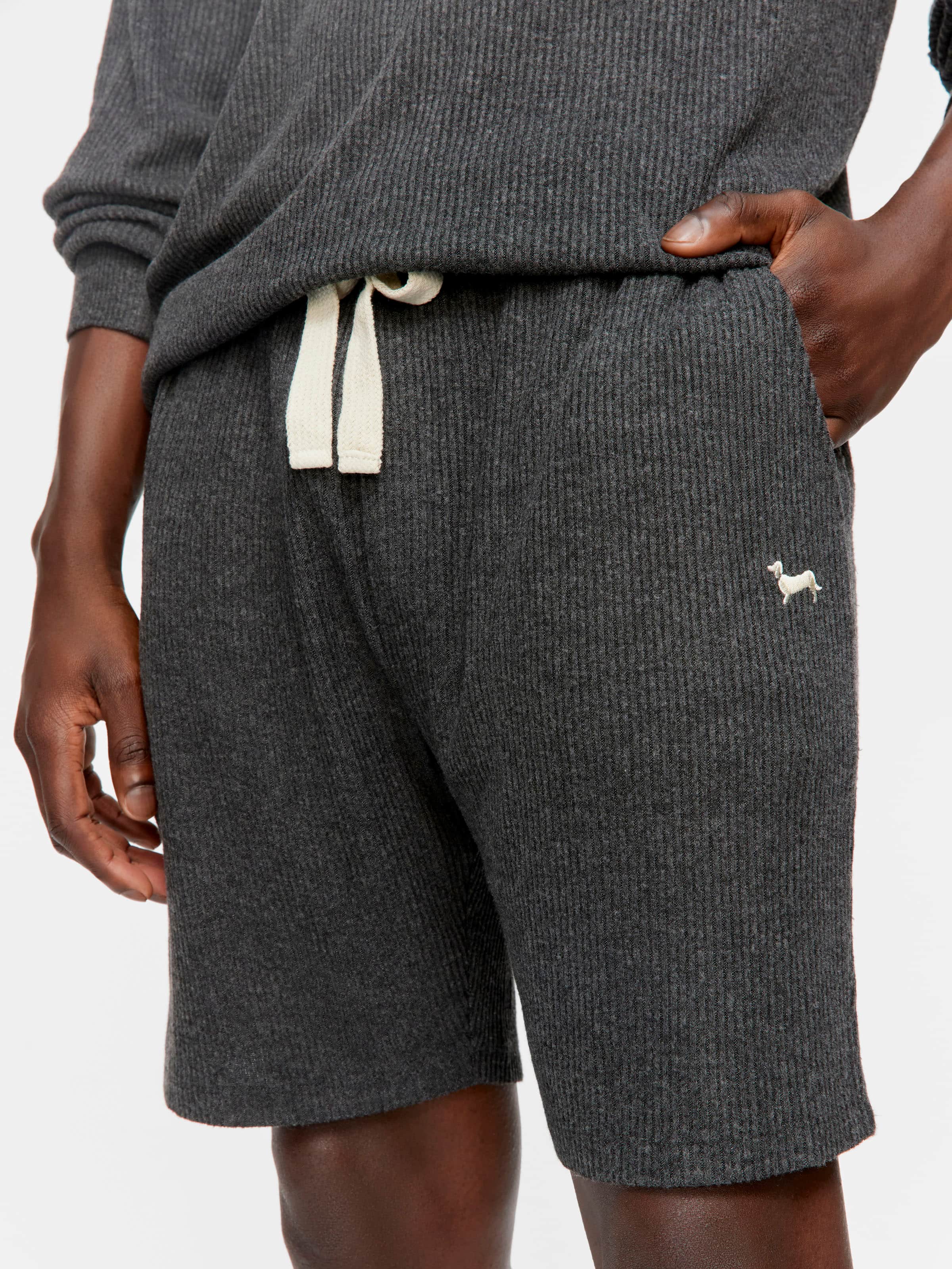 Image for Charcoal Brushed Rib Mid Short from Peter Alexander