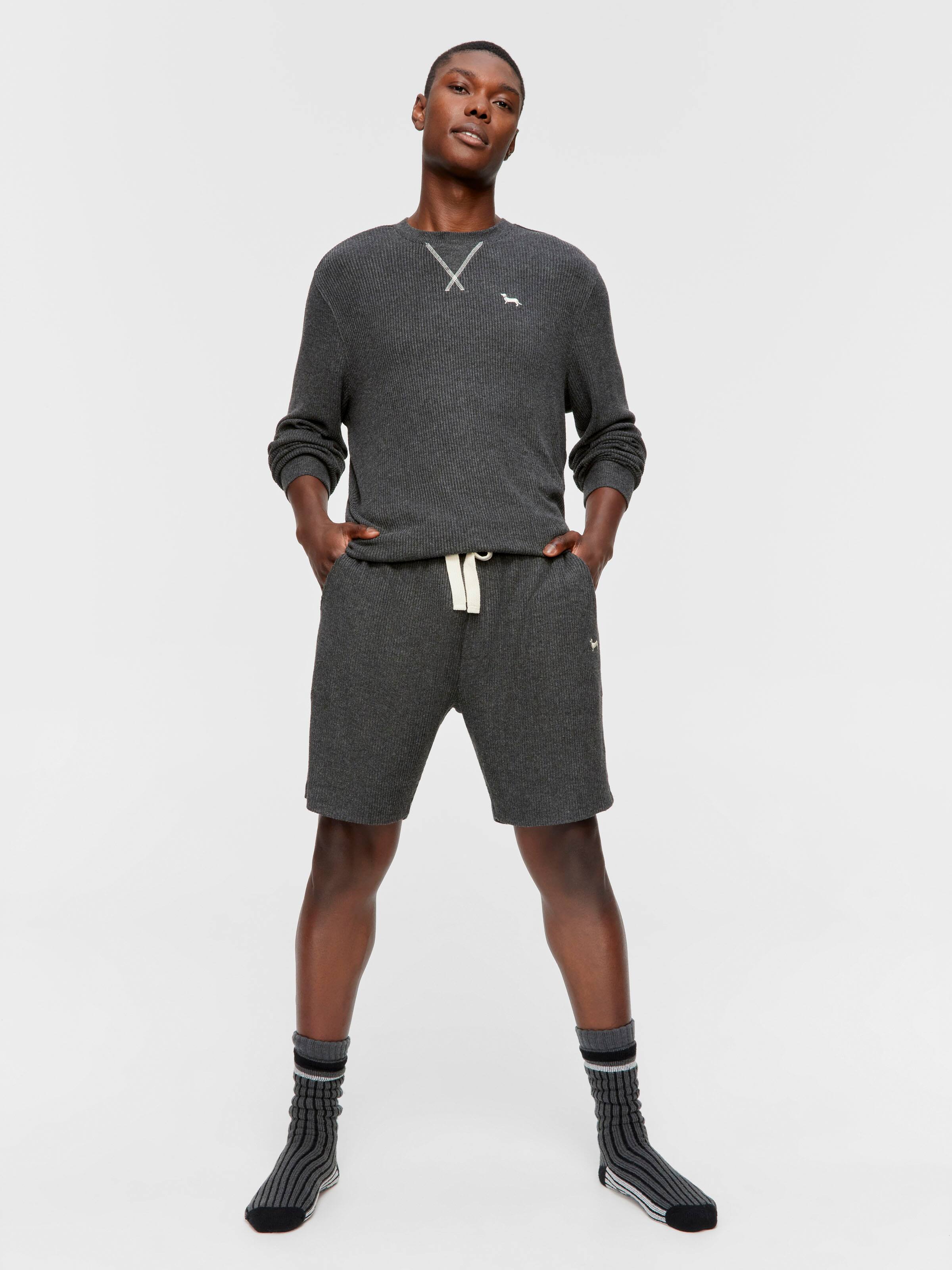 Image for Charcoal Brushed Rib Mid Short from Peter Alexander