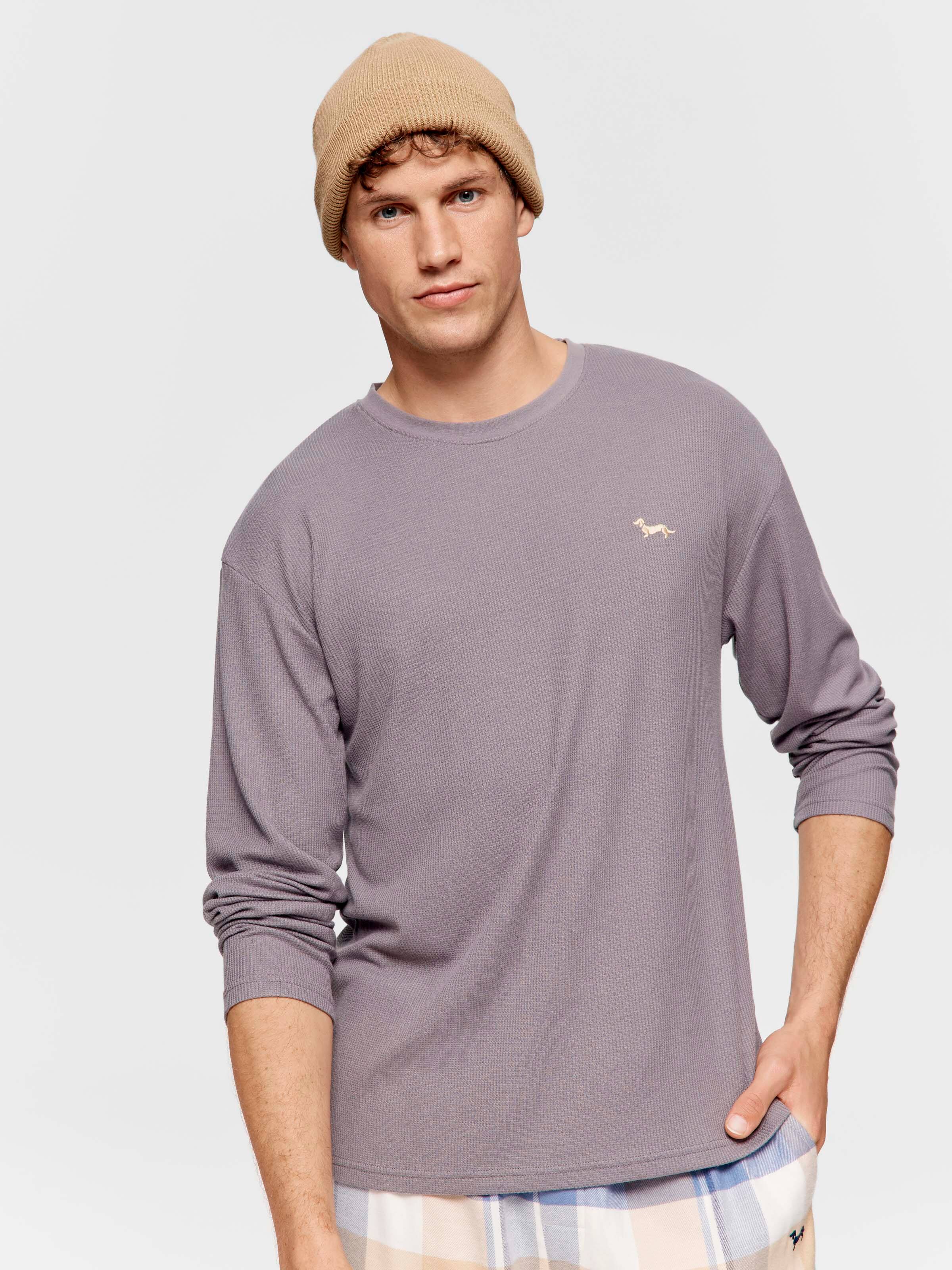 Grey Waffle Long Sleeve Top