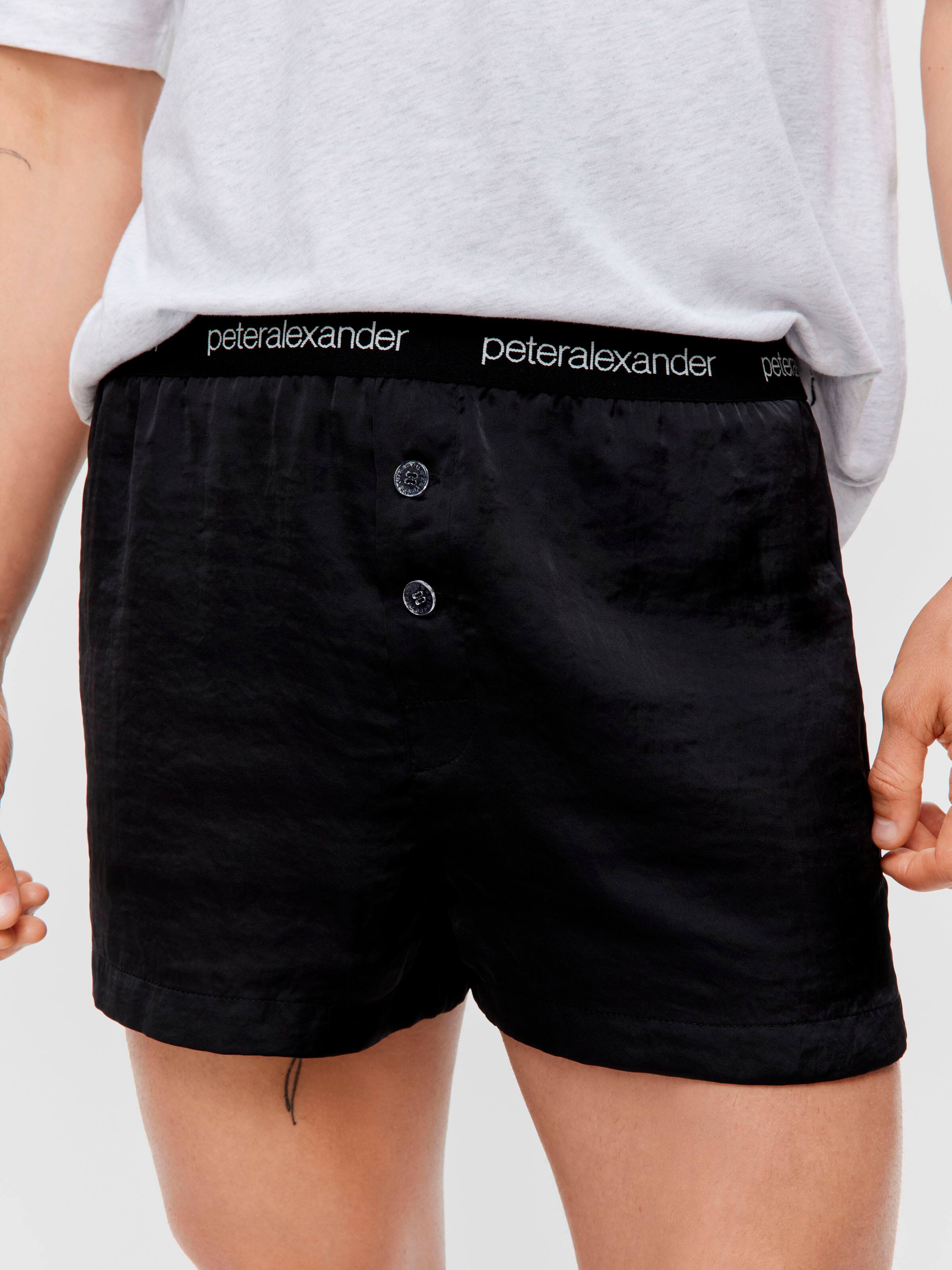 Image for Black Satin Boxer Short from Peter Alexander