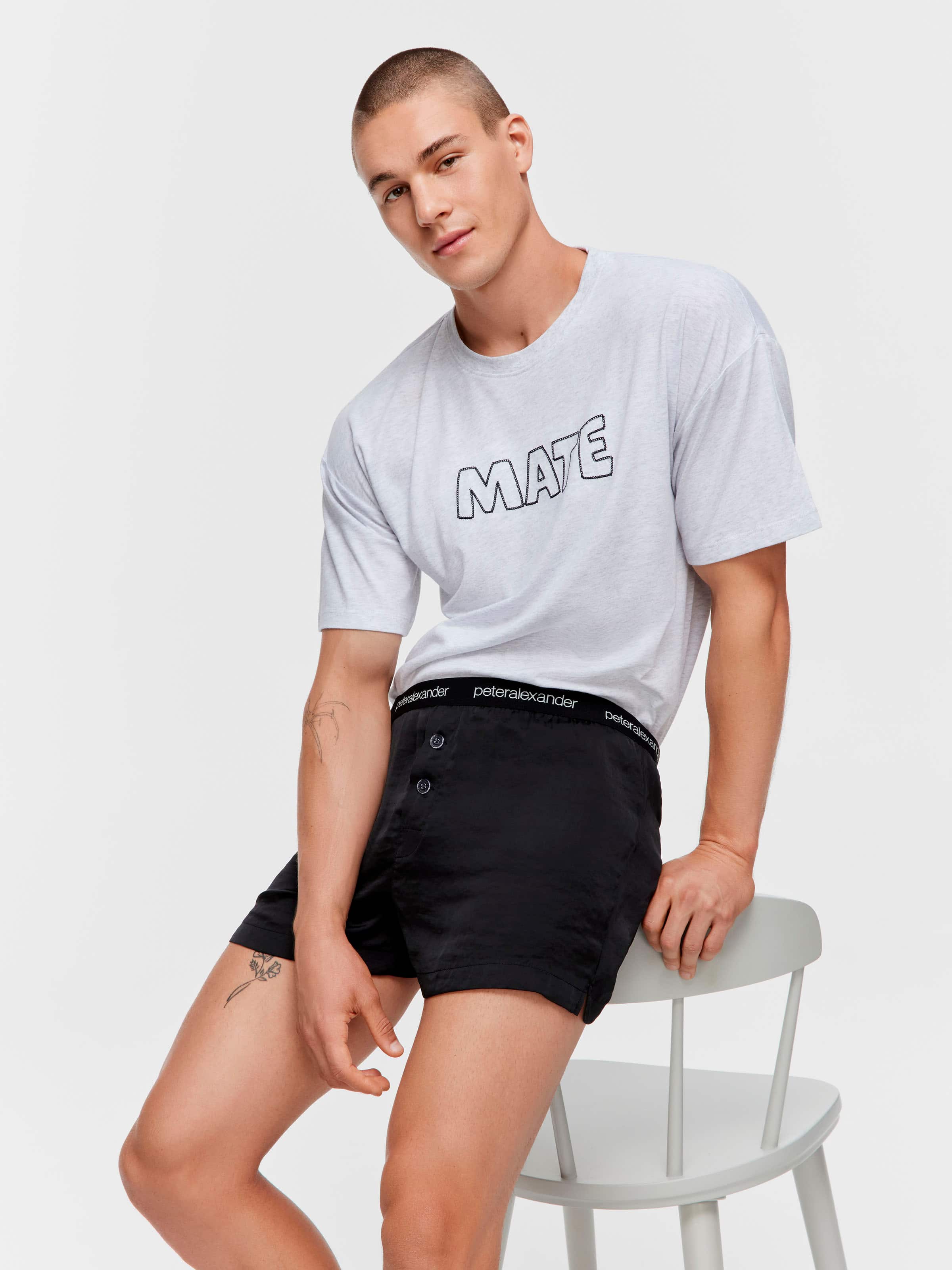 Black Satin Boxer Short