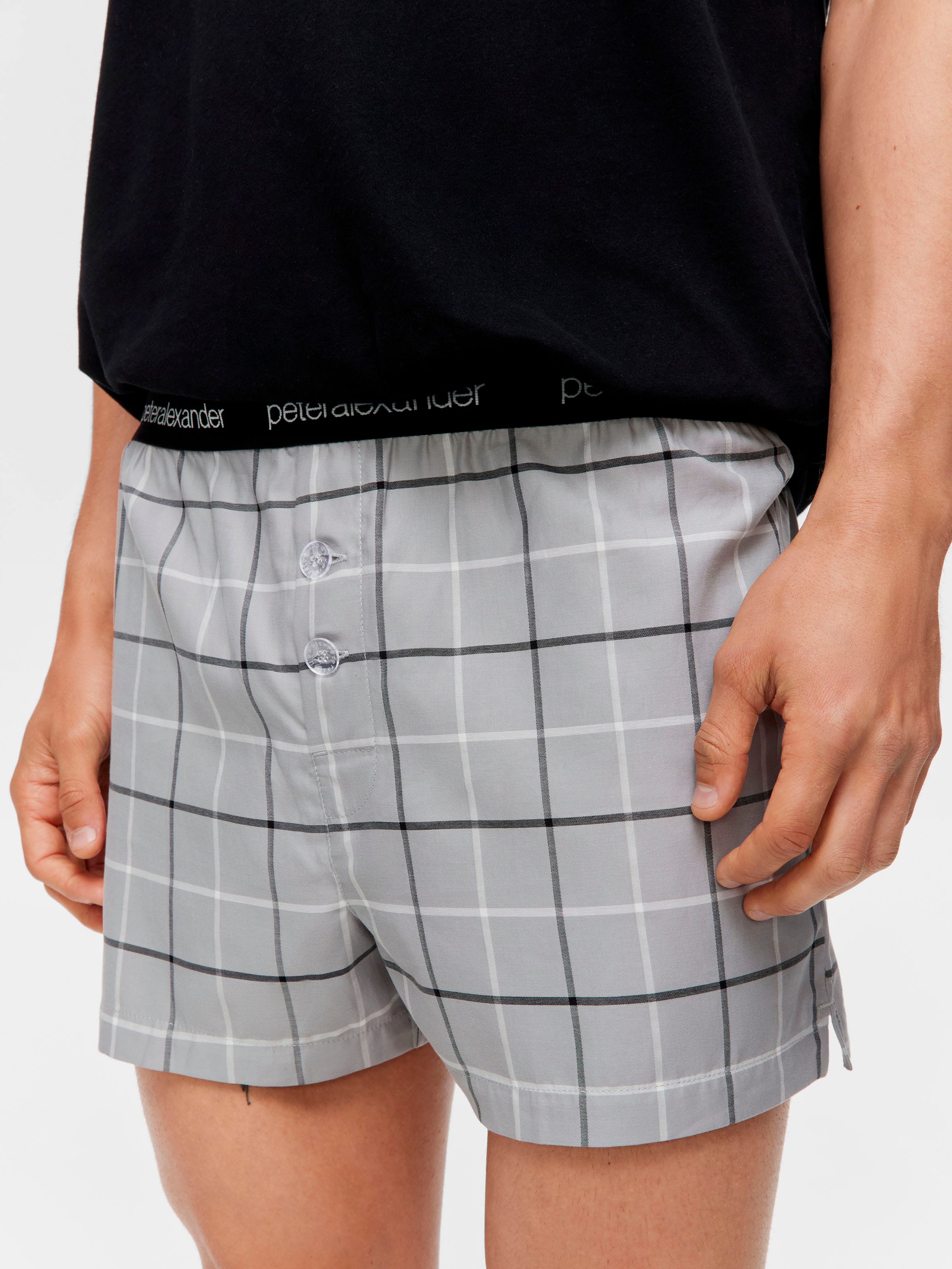 Grey Check Boxer Short