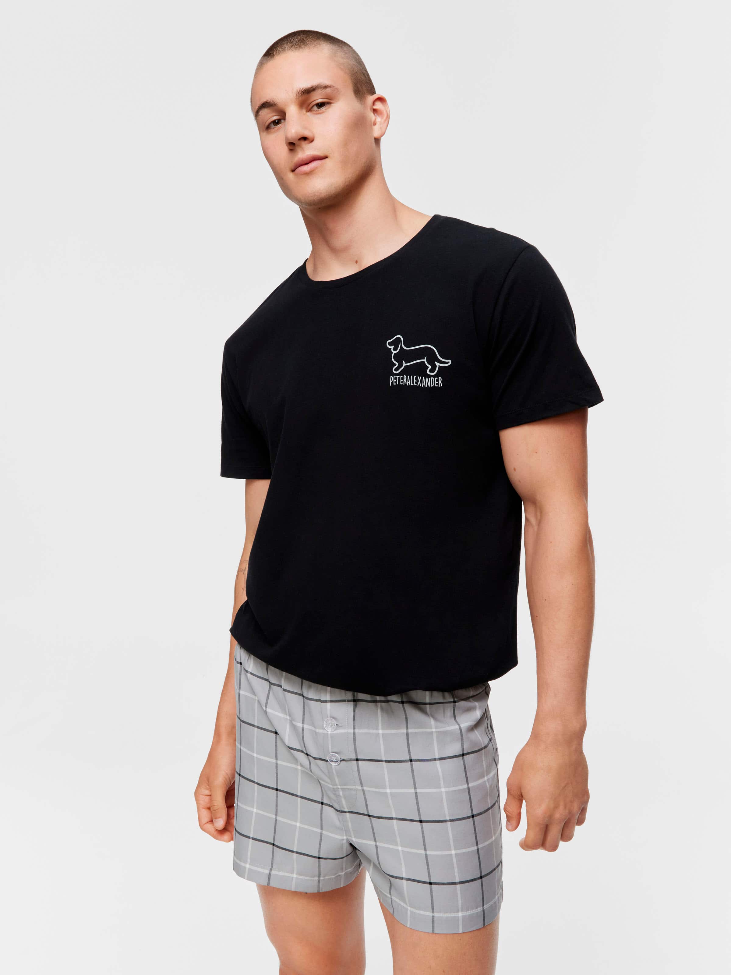 Grey Check Boxer Short