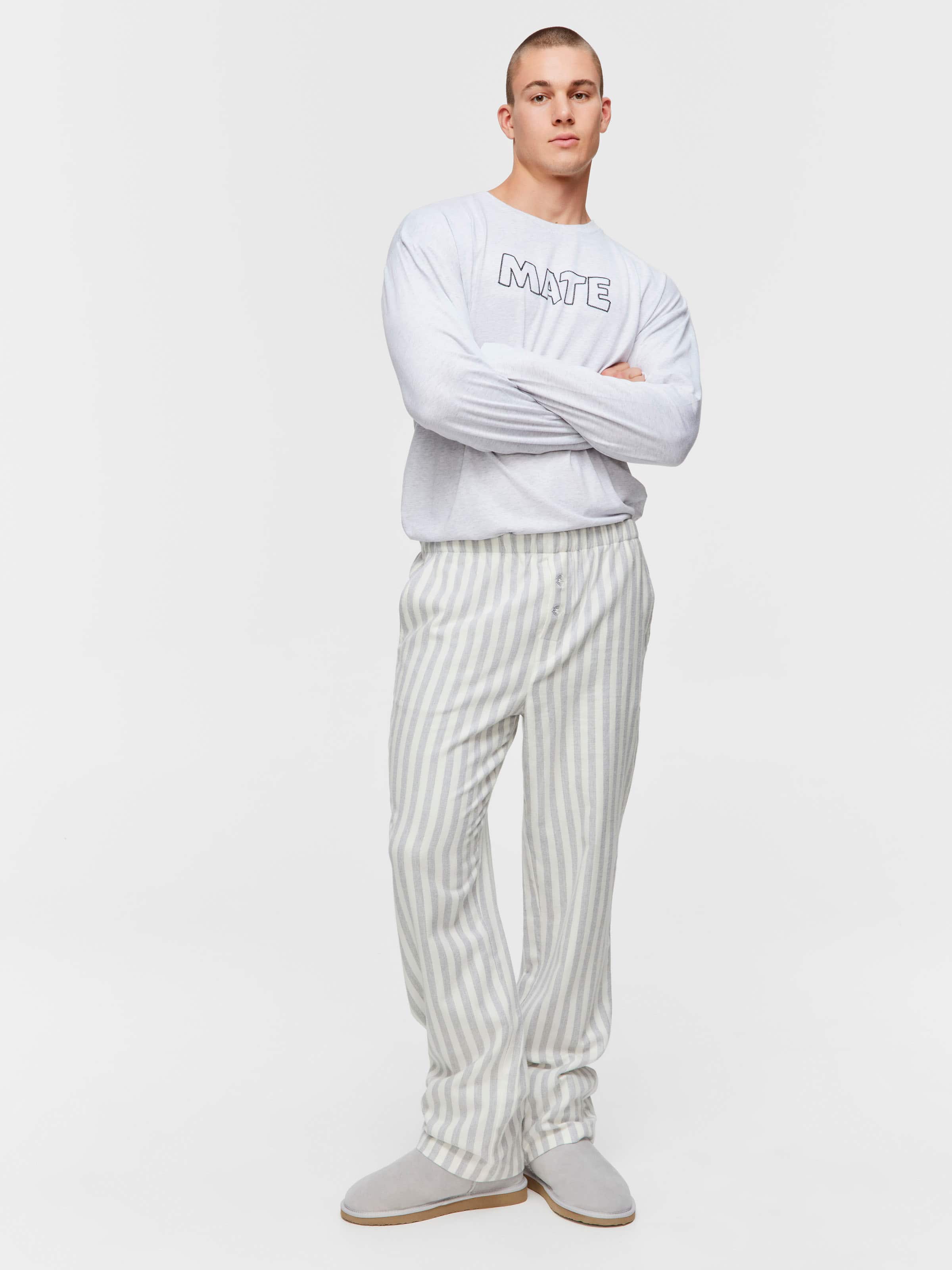 Grey Strpe Flannelette Bottom