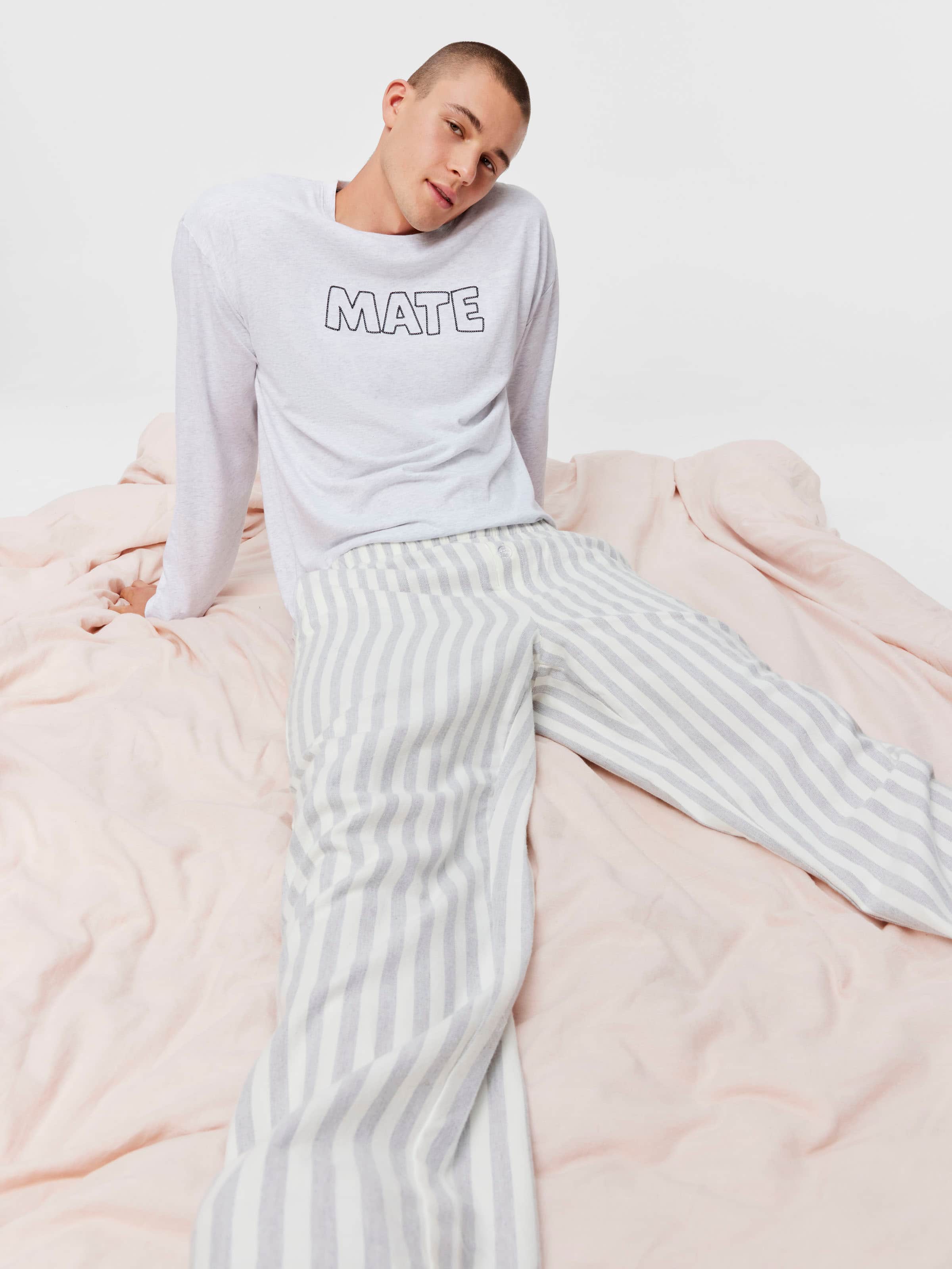 Grey Strpe Flannelette Bottom